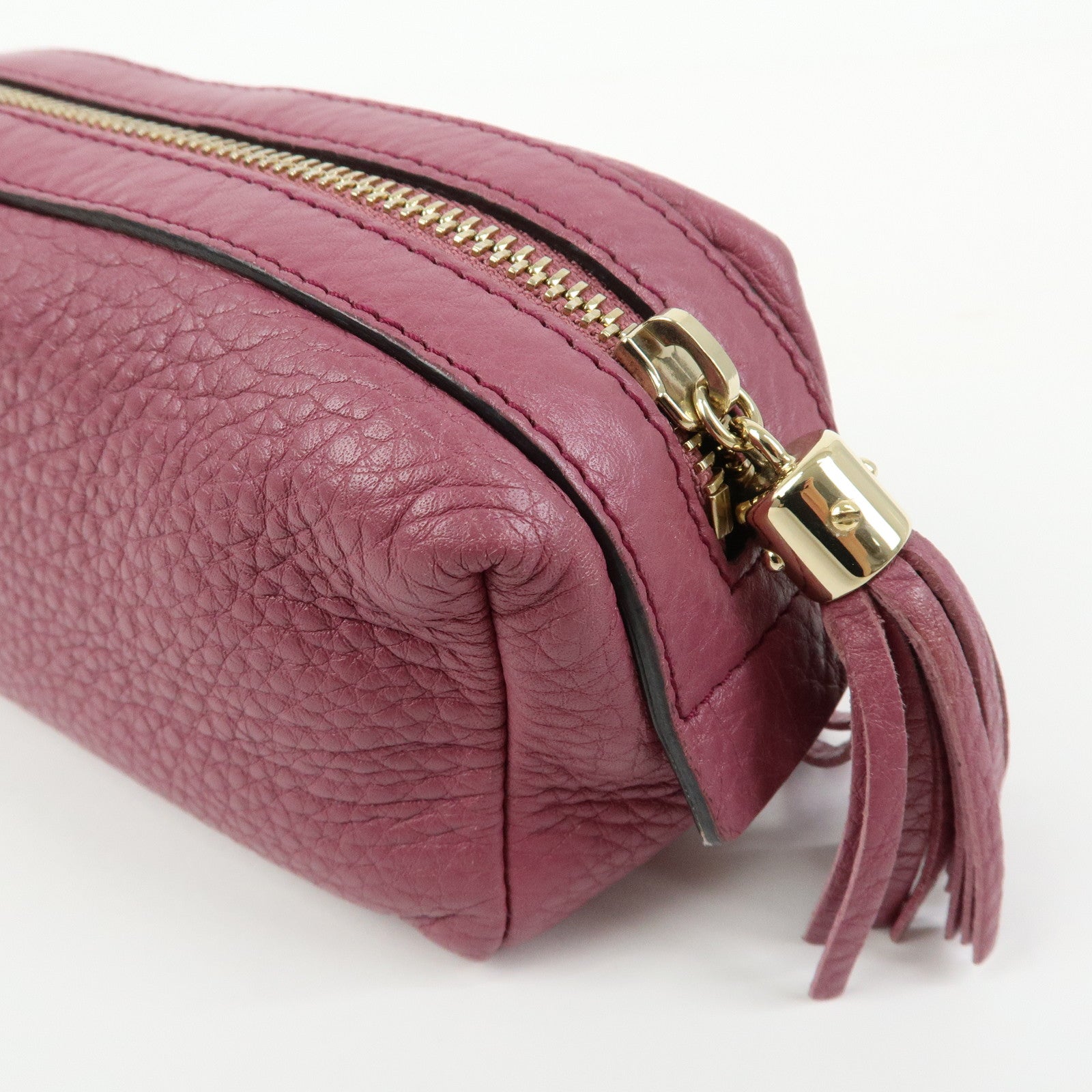 GUCCI Interlocking G SOHO Leather Cosmetic Pouch Makeup Case 308634