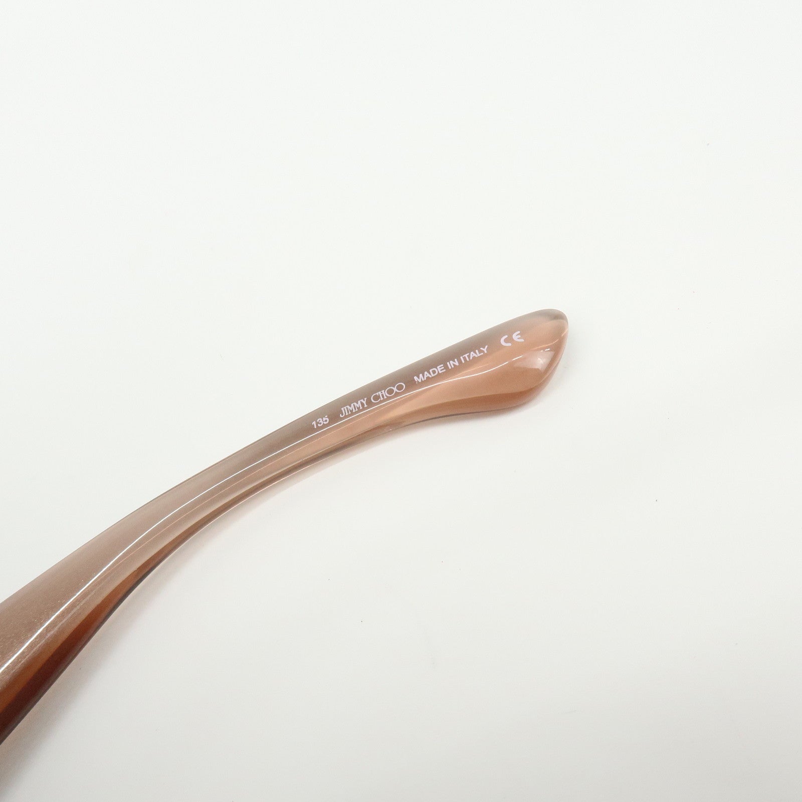 JIMMY CHOO Plastic Oval Cat Eye Sunglasses Transparent Brown