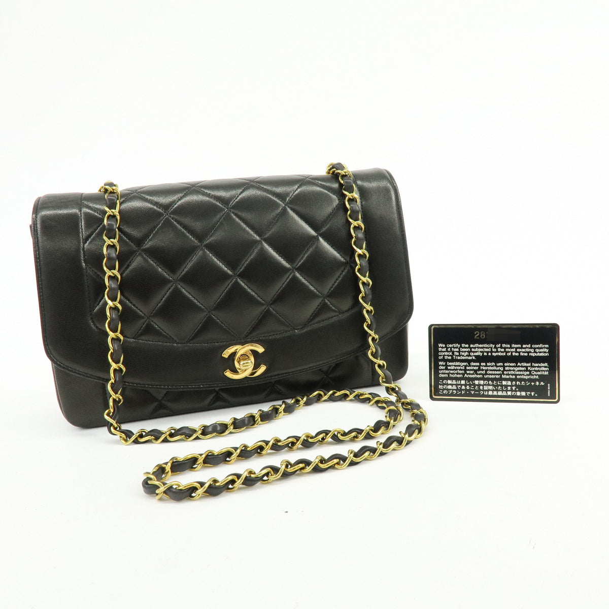 CHANEL Matelasse Timeless Classic Diana 25 Chain Shoulder Bag A01165