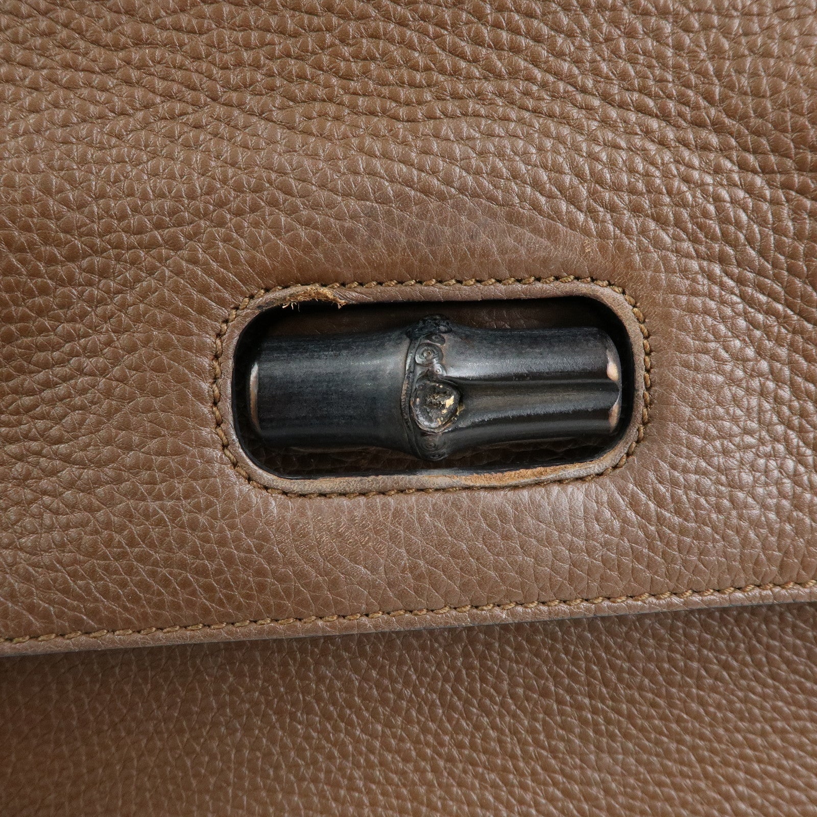 GUCCI Bamboo Daily Medium Leather 2Way Bag Limited Edition Brown 392013
