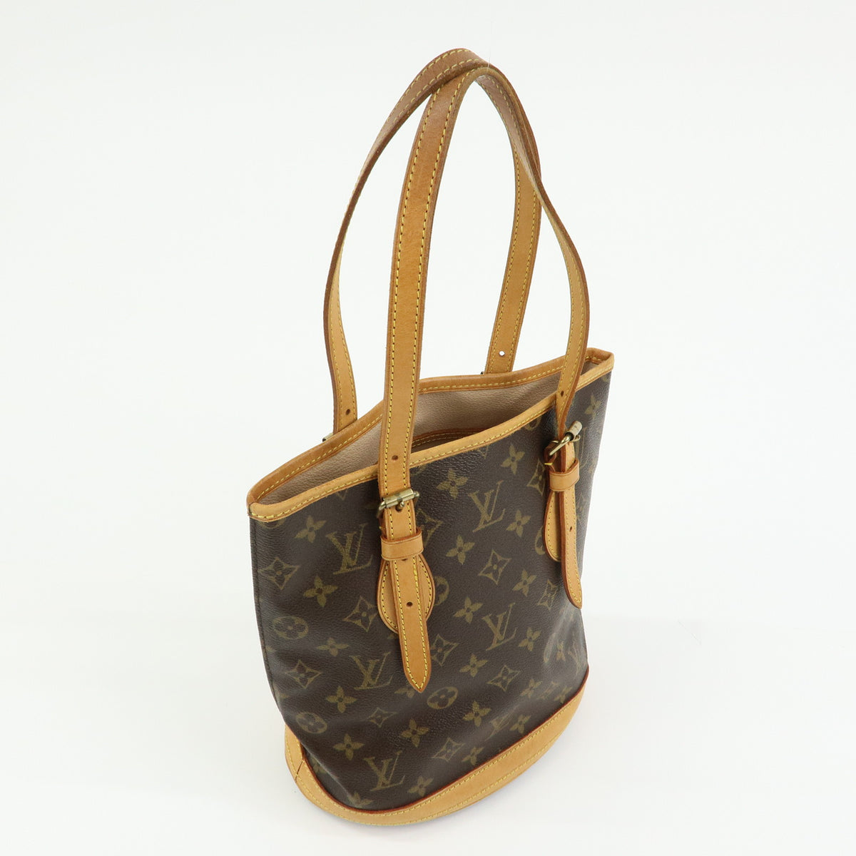 Louis Vuitton Monogram Canvas Bucket PM Hand Bag Brown M42238