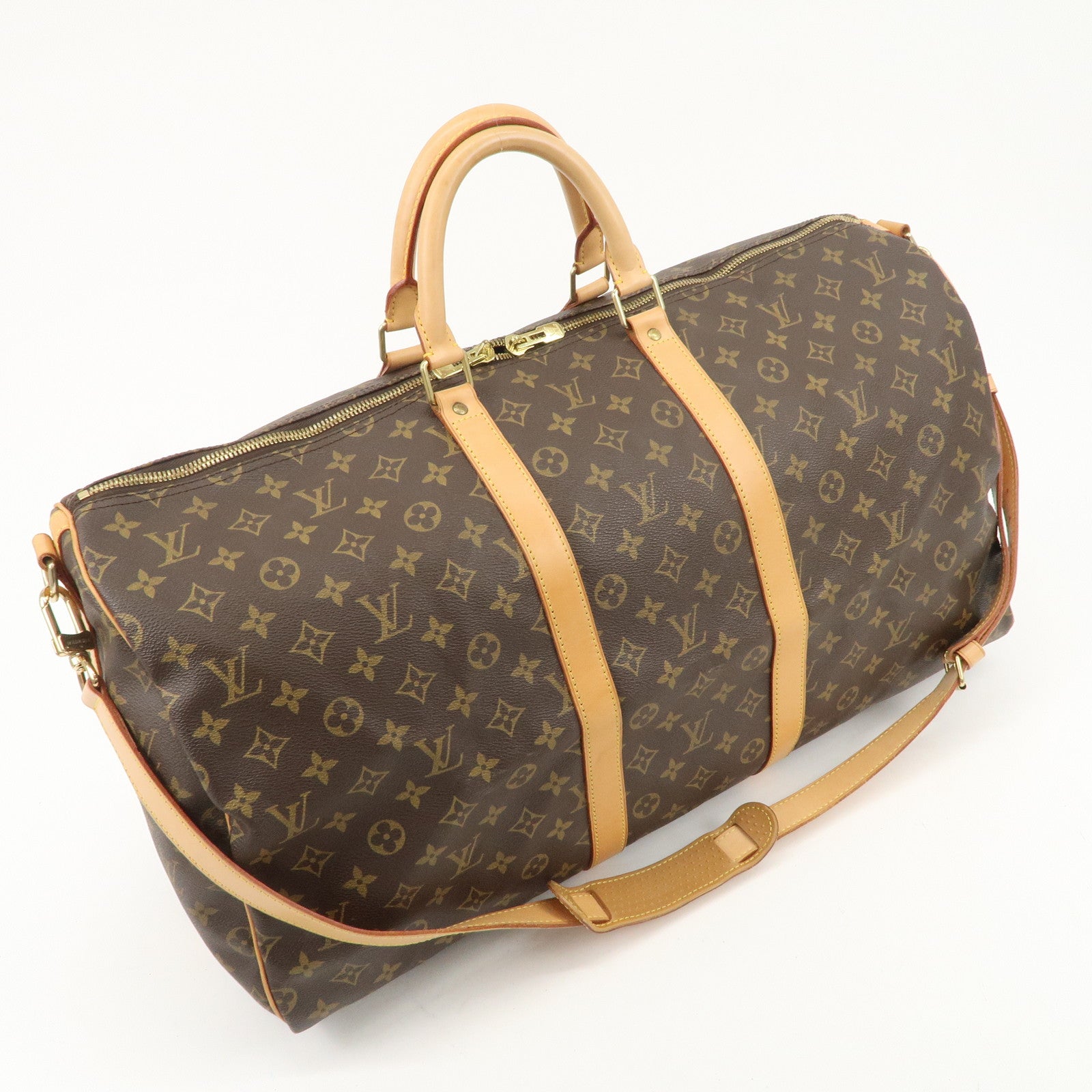 Louis Vuitton Monogram Keep All Bandouliere 55 Bag Brown M41414 Used