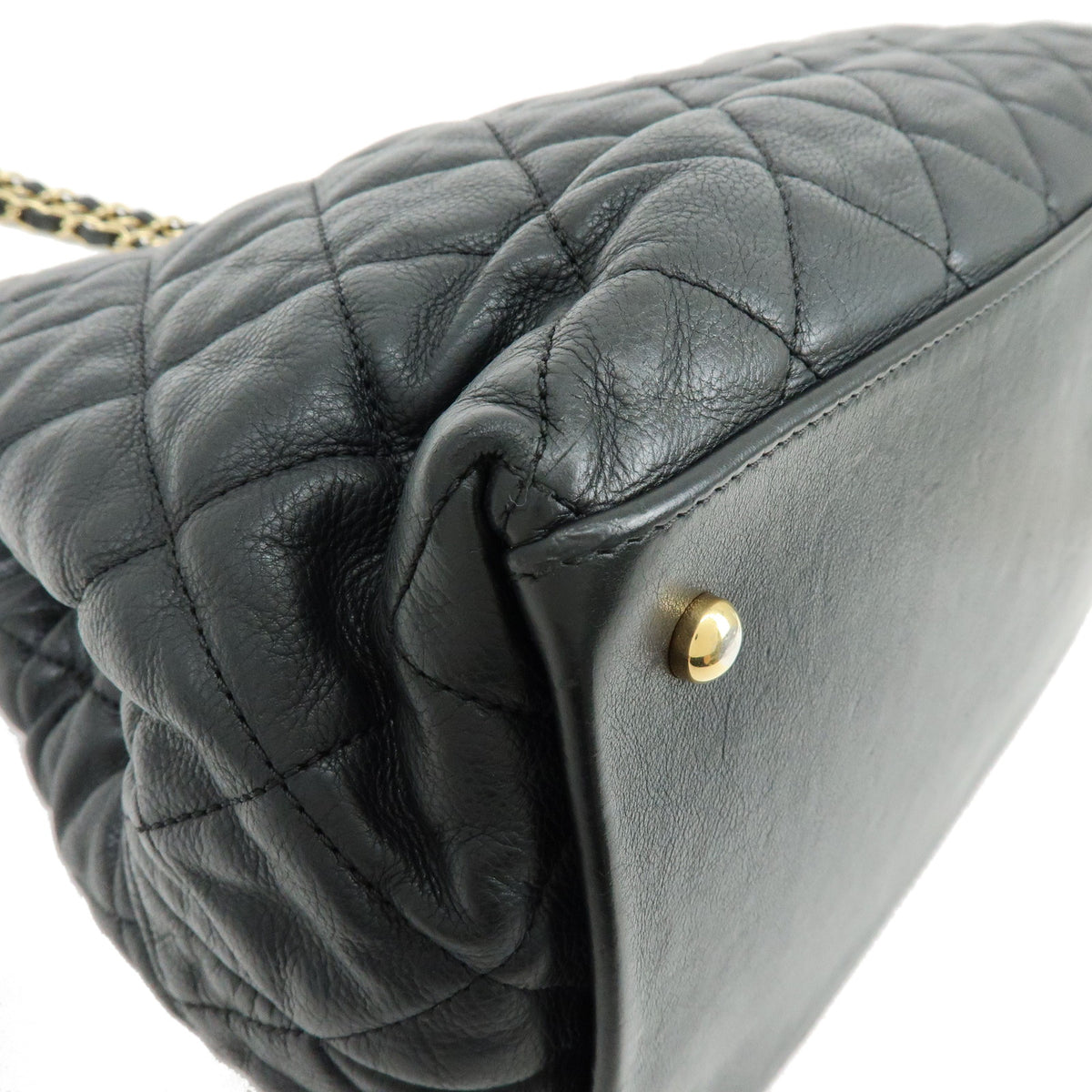 CHANEL COCO Mark Chain Me Calf Skin Chain Shoulder Bag Black