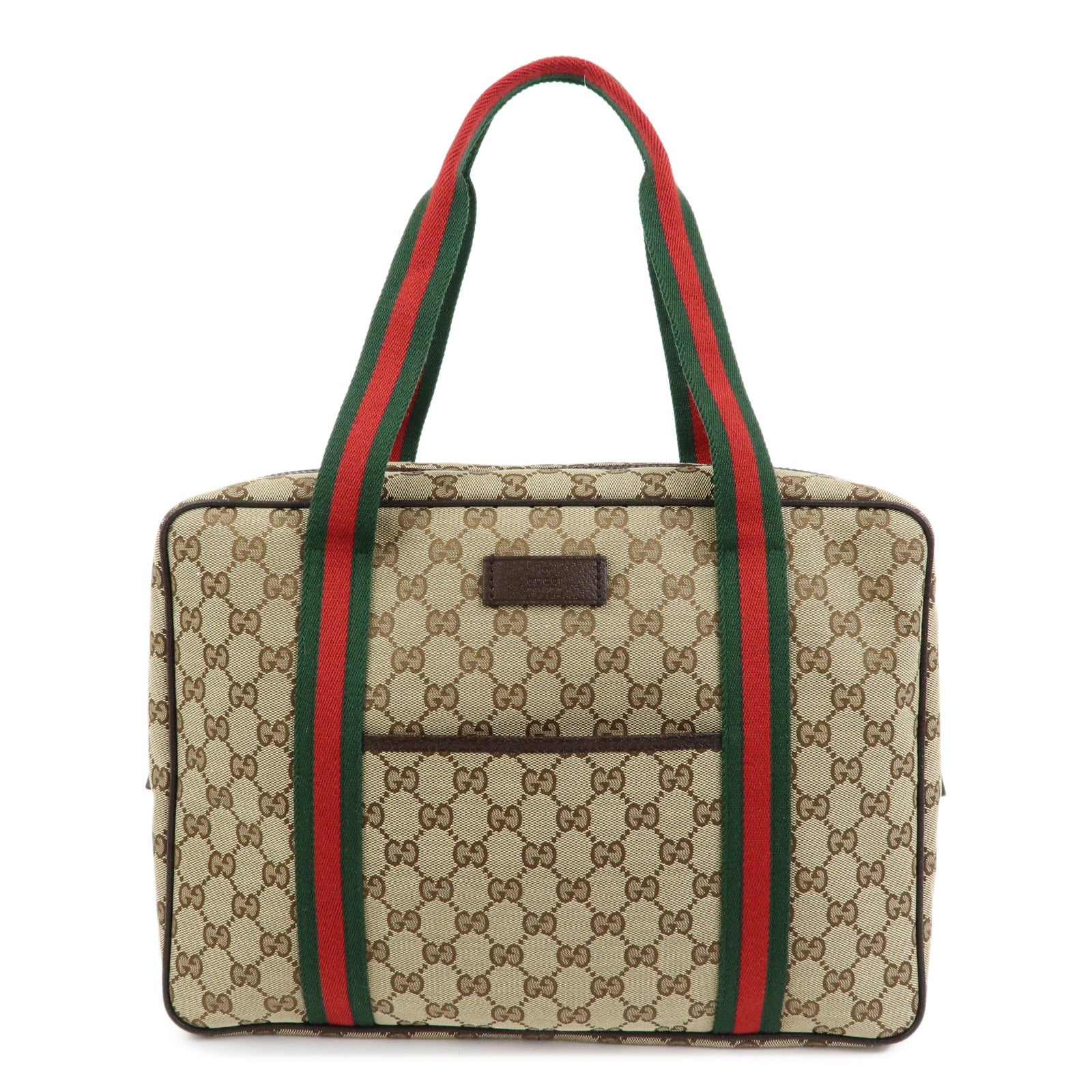 GUCCI Sherry GG Canvas Business Bag Hand Bag Brown 189753