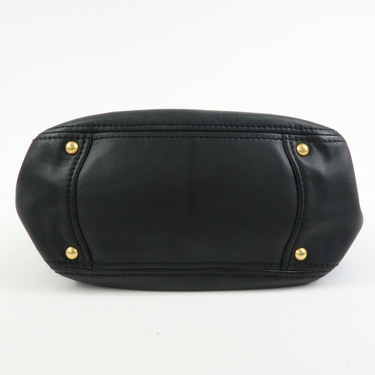 PRADA Soft Calf Leather Tote Bag Shoulder Bag Black BR4691