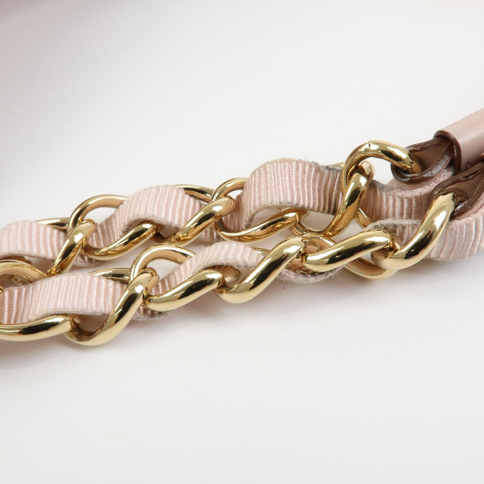 Ferragamo Vara Ribbon Leather Chain Shoulder Bag Pink
