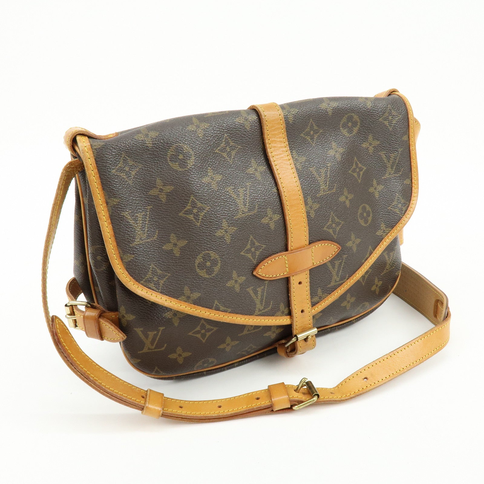 Louis Vuitton Monogram Saumur 30 Canvas Shoulder Bag Brown M42256
