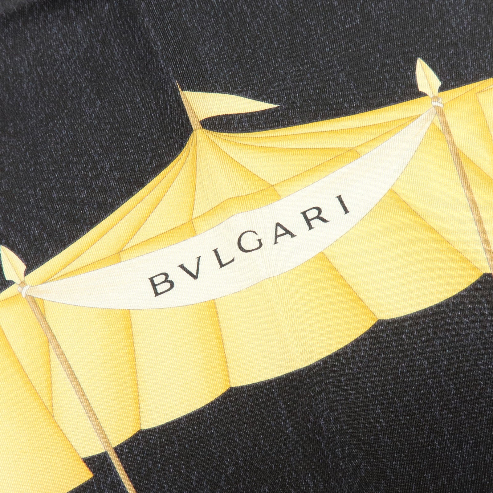 BVLGARI Set of 2 Silk 100% Scarf Balloon Motif Black Red Gold