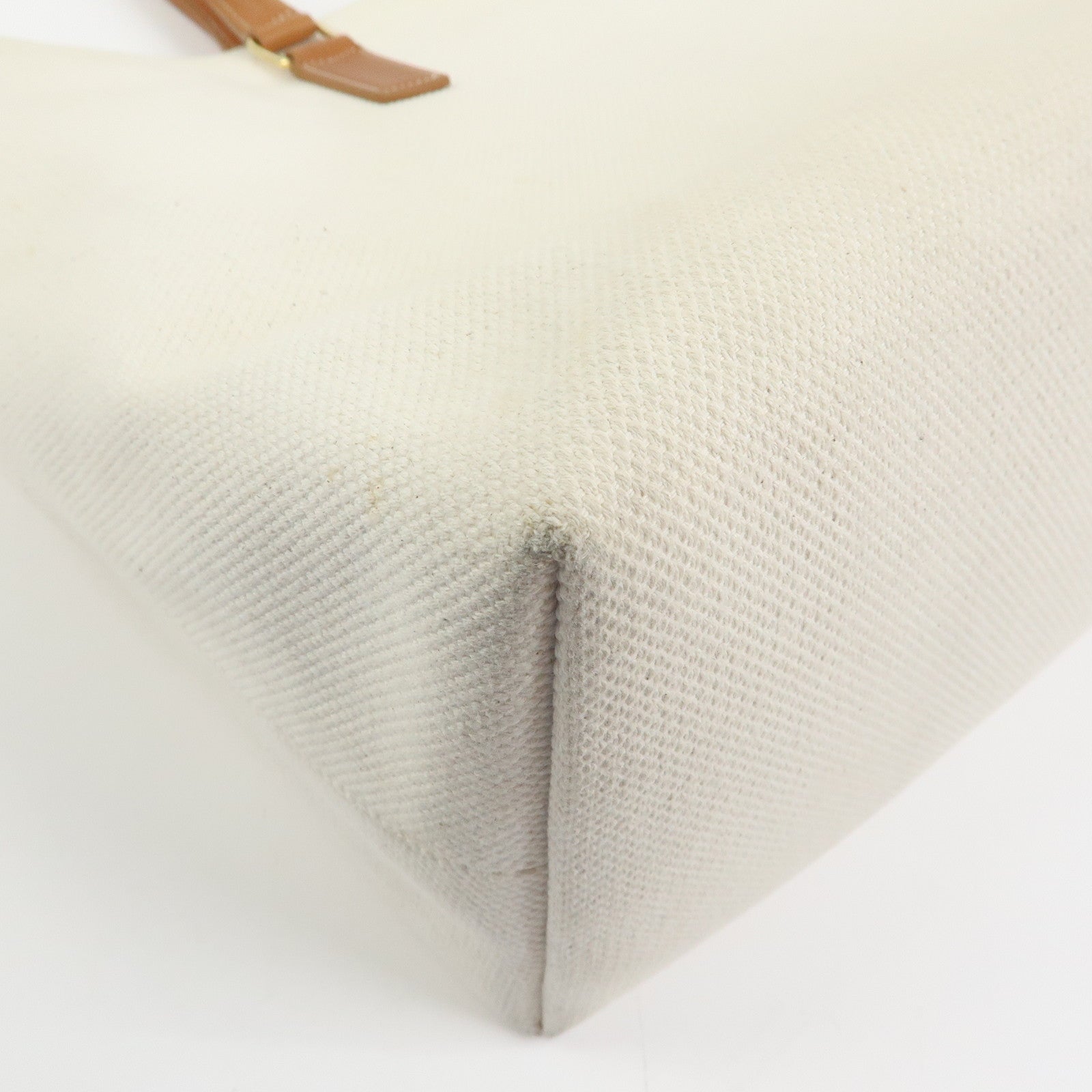 Celine Horizontal Cabas Canvas Leather Tote Bag Natural