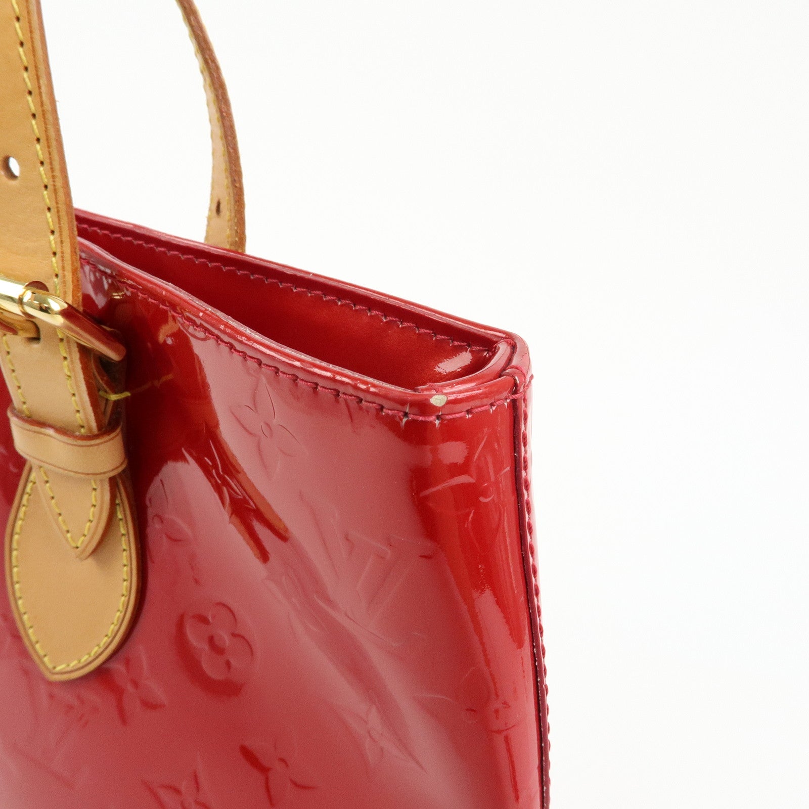 Louis Vuitton Monogram Vernis Brentwood Tote Bag Hand Bag Red M91989