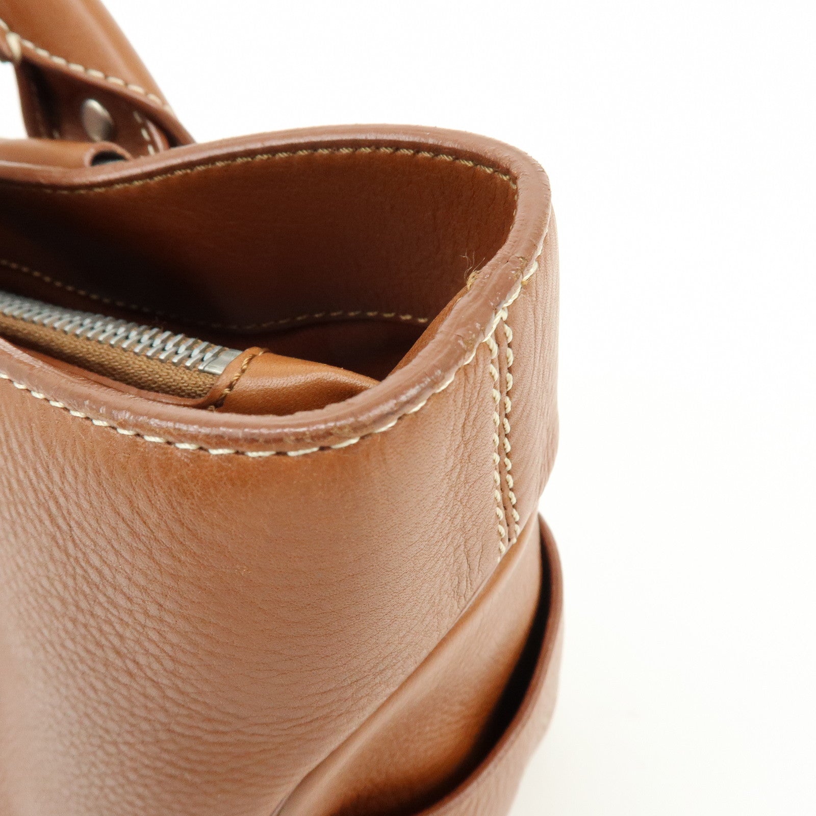 CELINE Boogie Bag Leather Hand Bag Tote Bag Brown