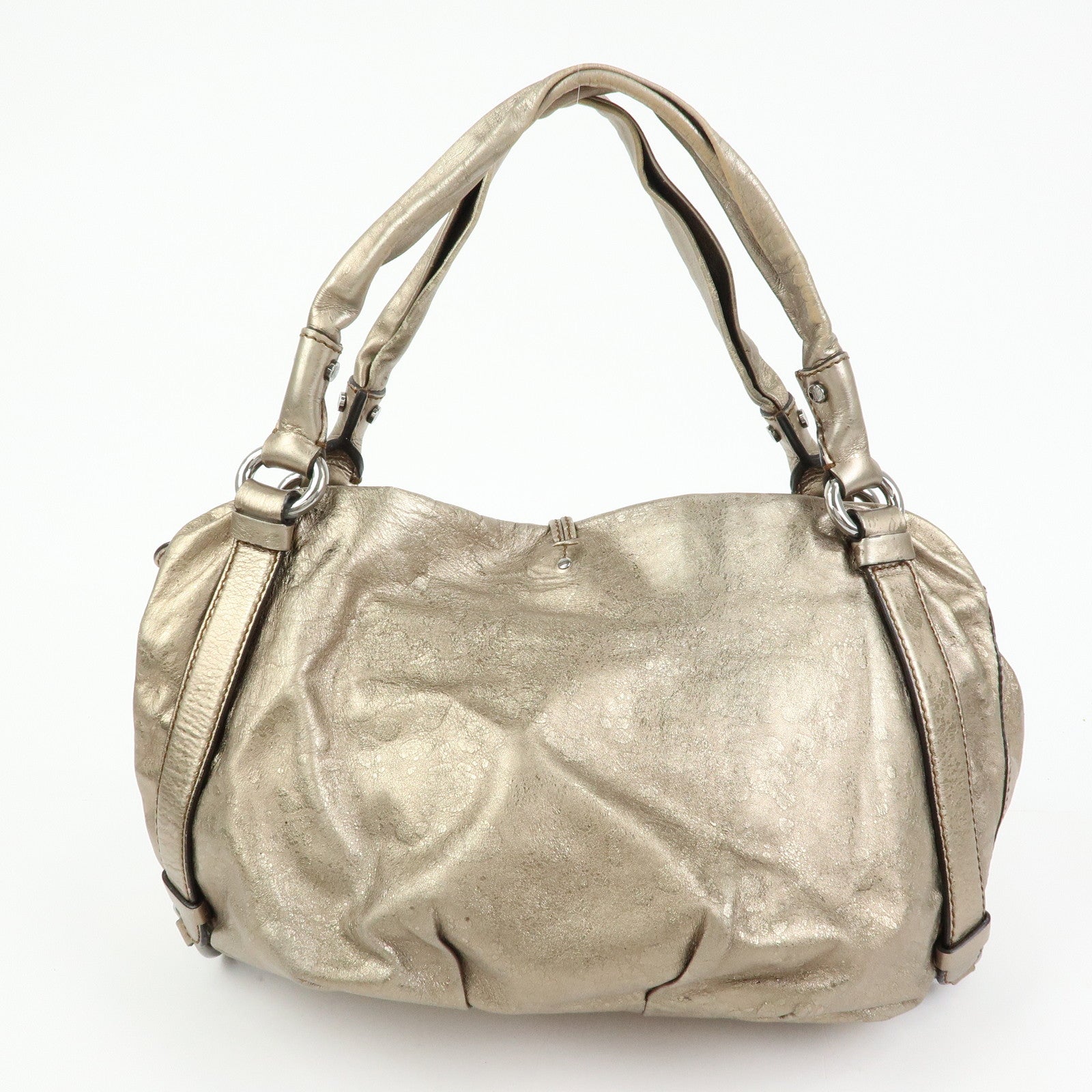 Celine Bittersweet Leather Shoulder Bag Hand Bag Hobo Bag Gold