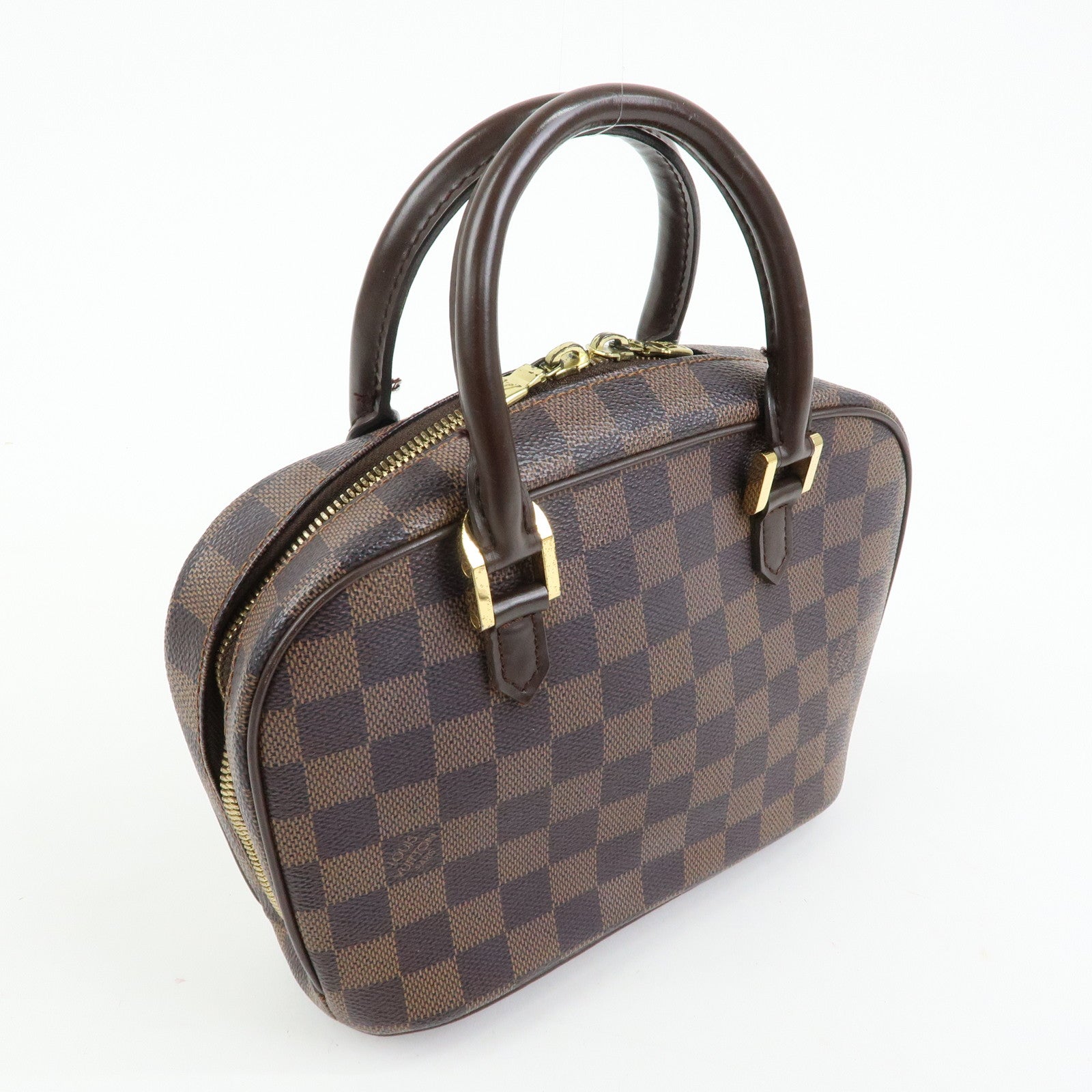 Louis Vuitton Saria Mini Damier Ebene Canvas Leather Hand Bag N51286