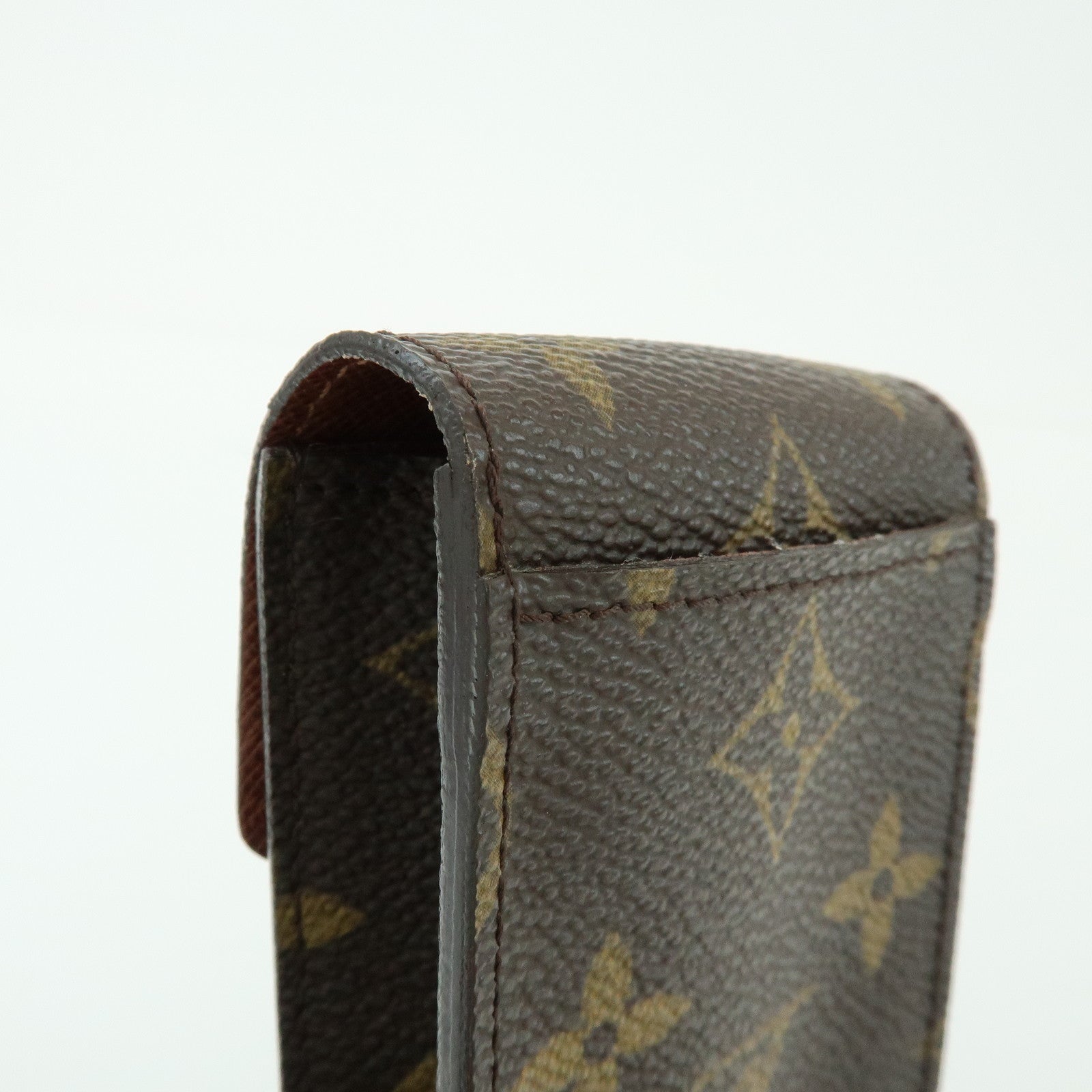 Louis Vuitton Monogram Canvas Porte Cles Badge Key Case Brown
