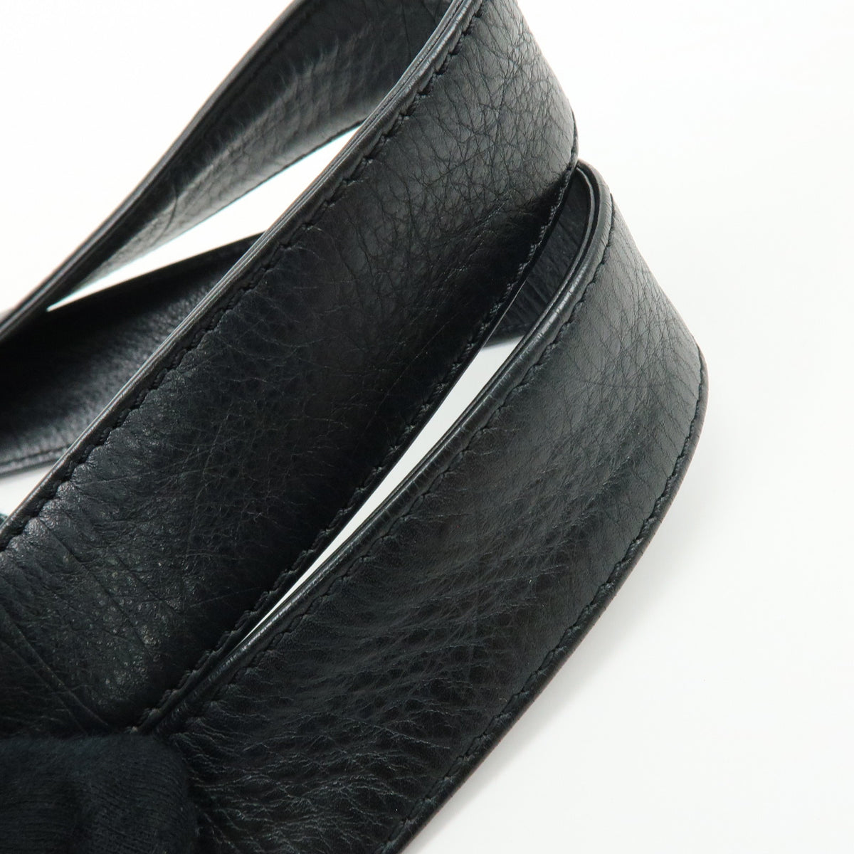 CHANEL COCO Mark Lamb Skin Tote Bag Shoulder Bag Black