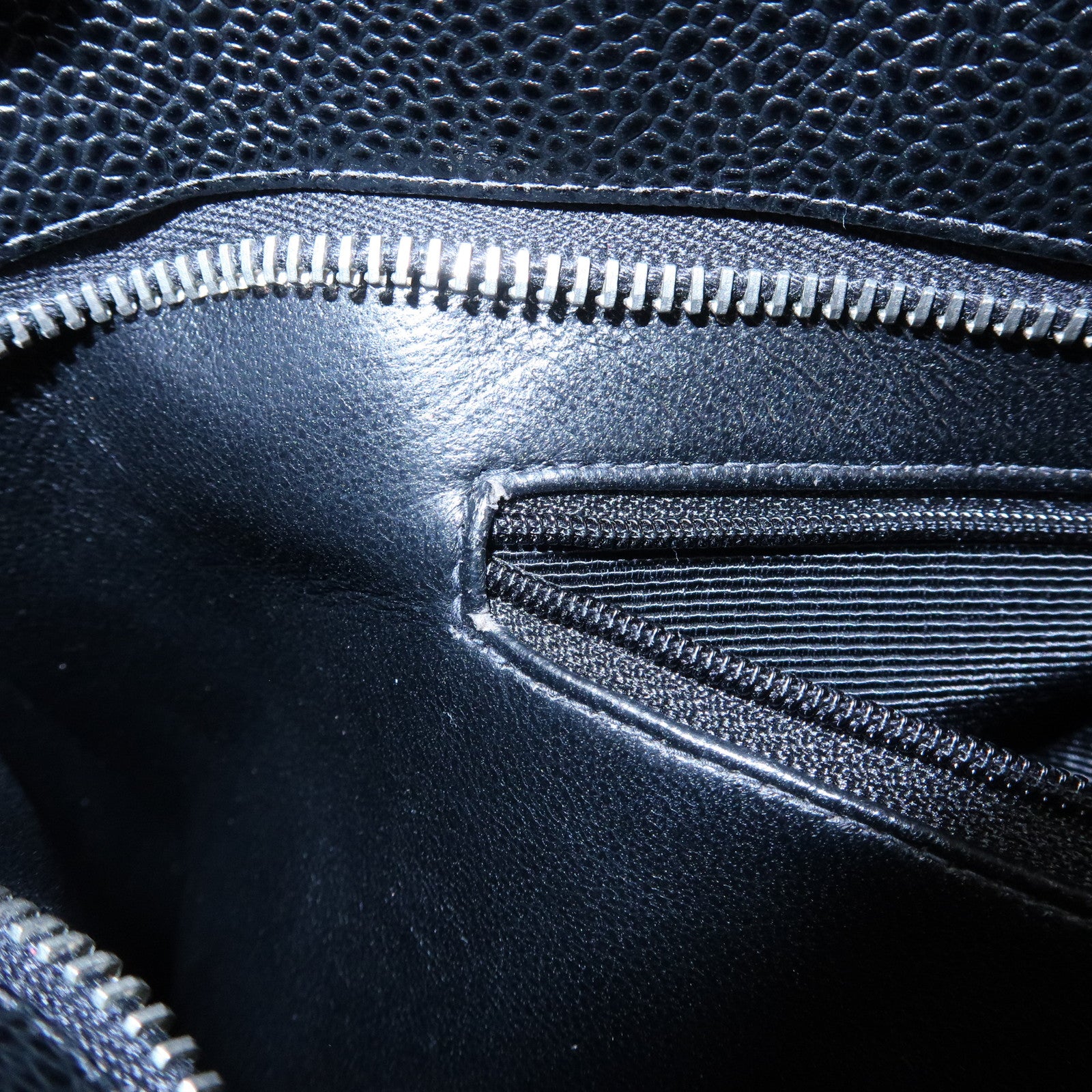 CHANEL Medallion Matelasse COCO Mark Caviarskin Tote Bag Black A01804