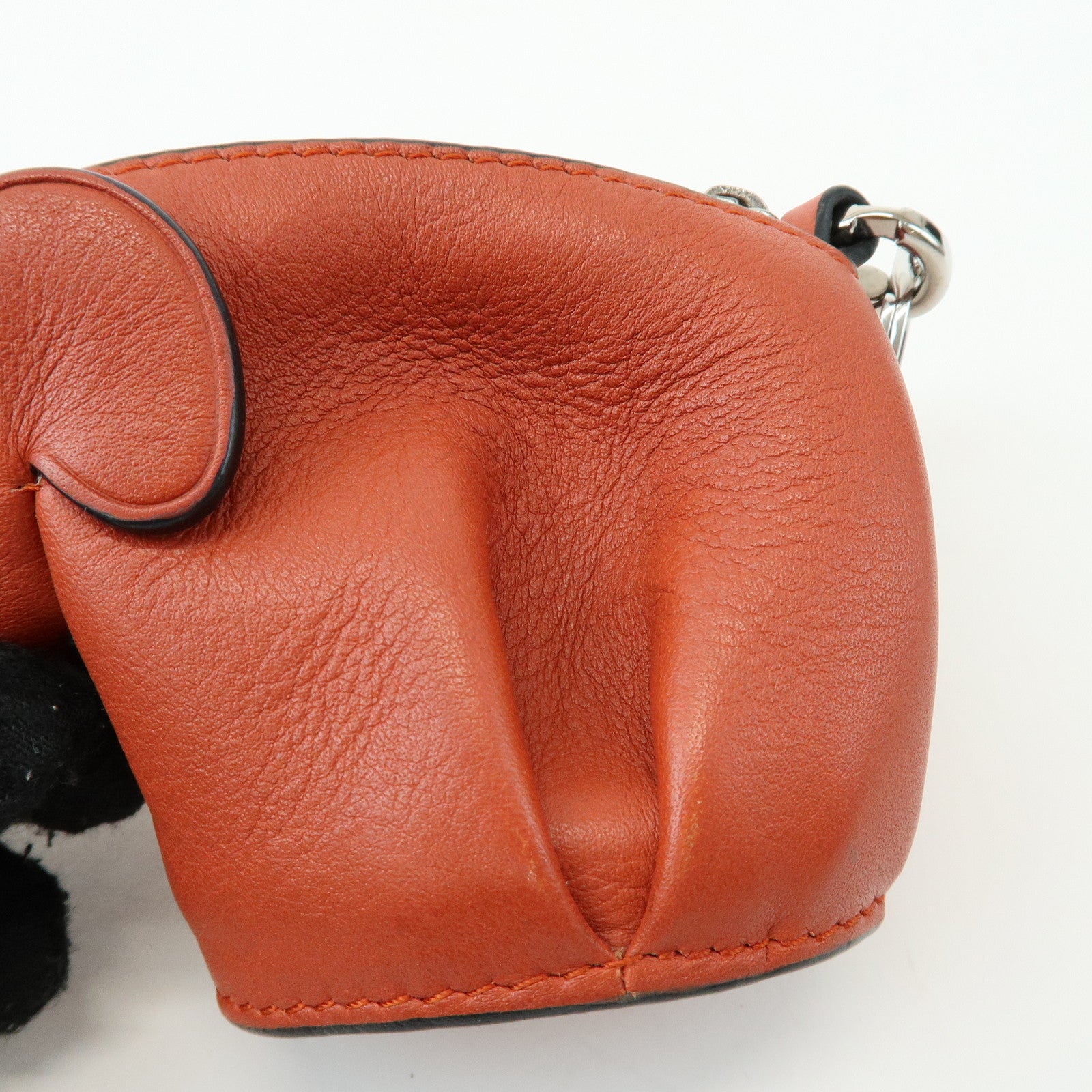LOEWE Animal Collection Leather Elephant Coin Purse Orange