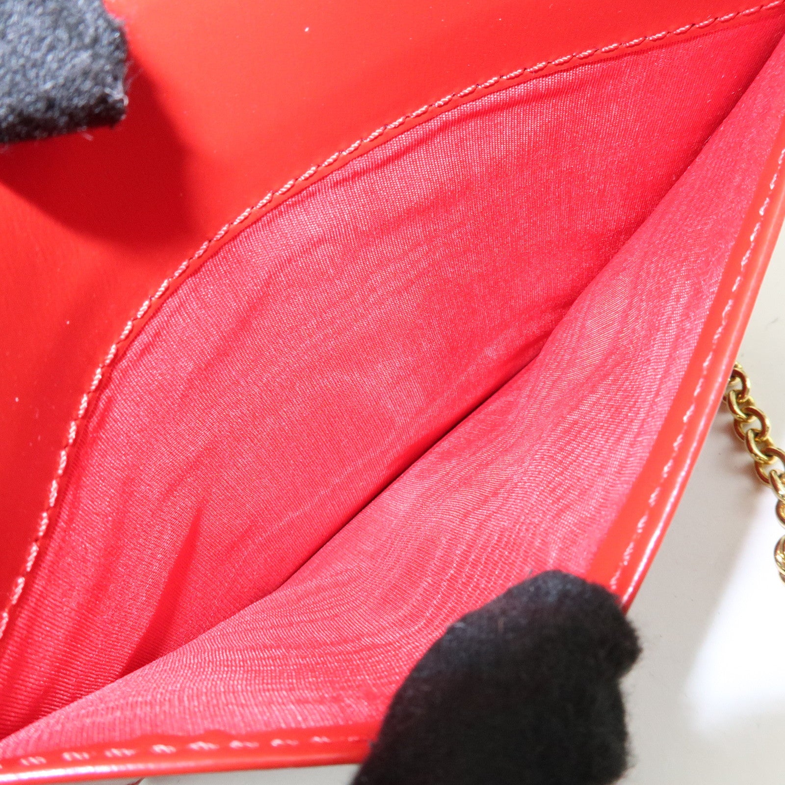 CELINE Starball Leather Chain Shoulder Bag Crossbody Bag Red