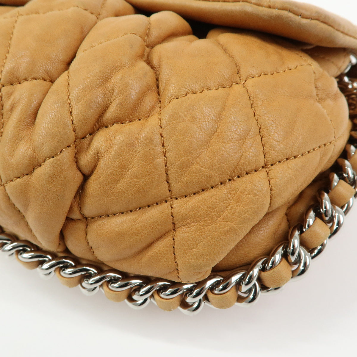 CHANEL Matelasse Luxury Line Lamb Skin Chain Shoulder Bag Brown A49889