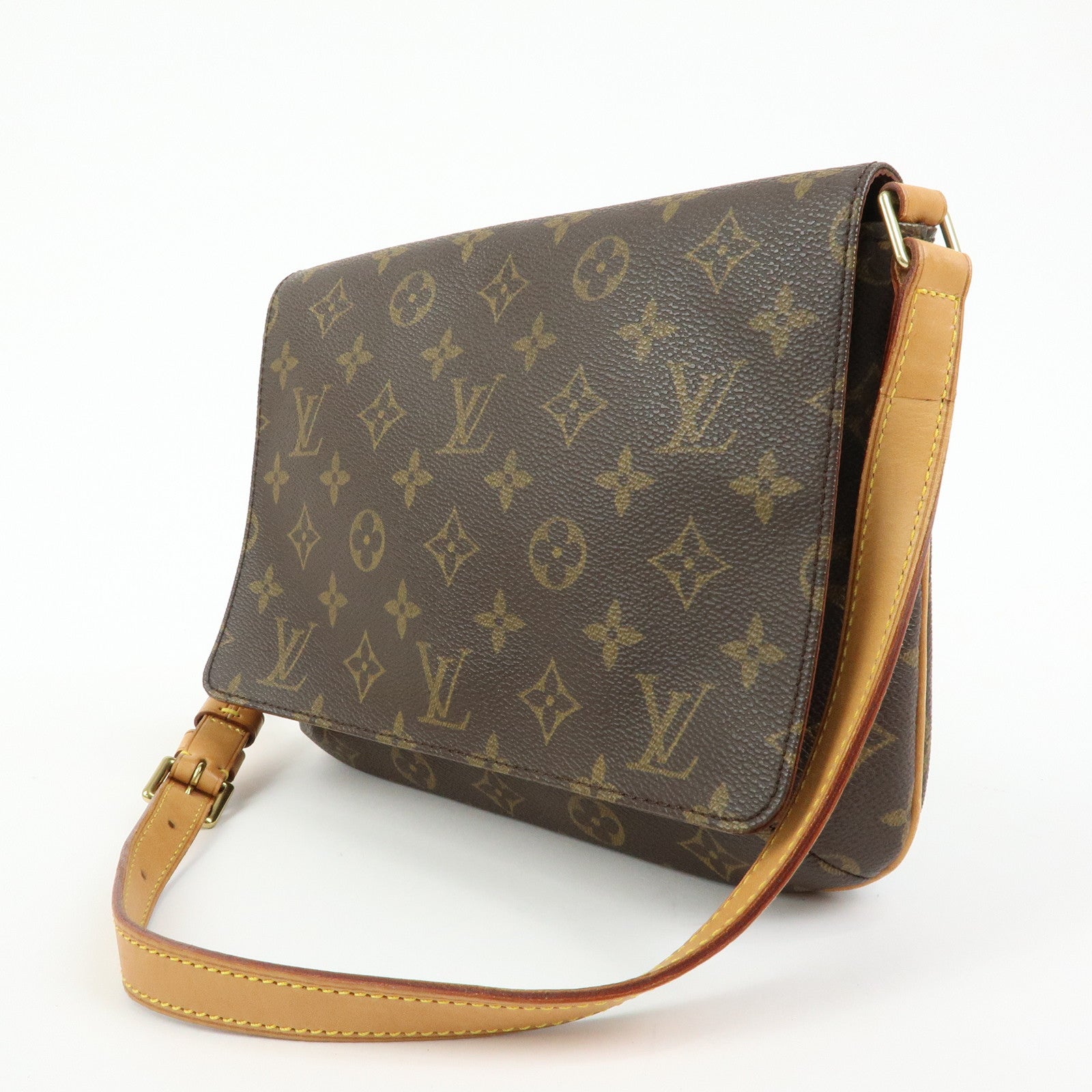 Louis Vuitton Monogram Musette Tango Short Shoulder Bag Brown M51257