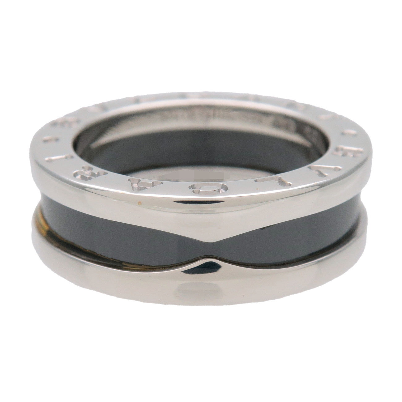 BVLGARI B-Zero1 Save the Children Ring SV925 Black Ceramic #49 US4.5