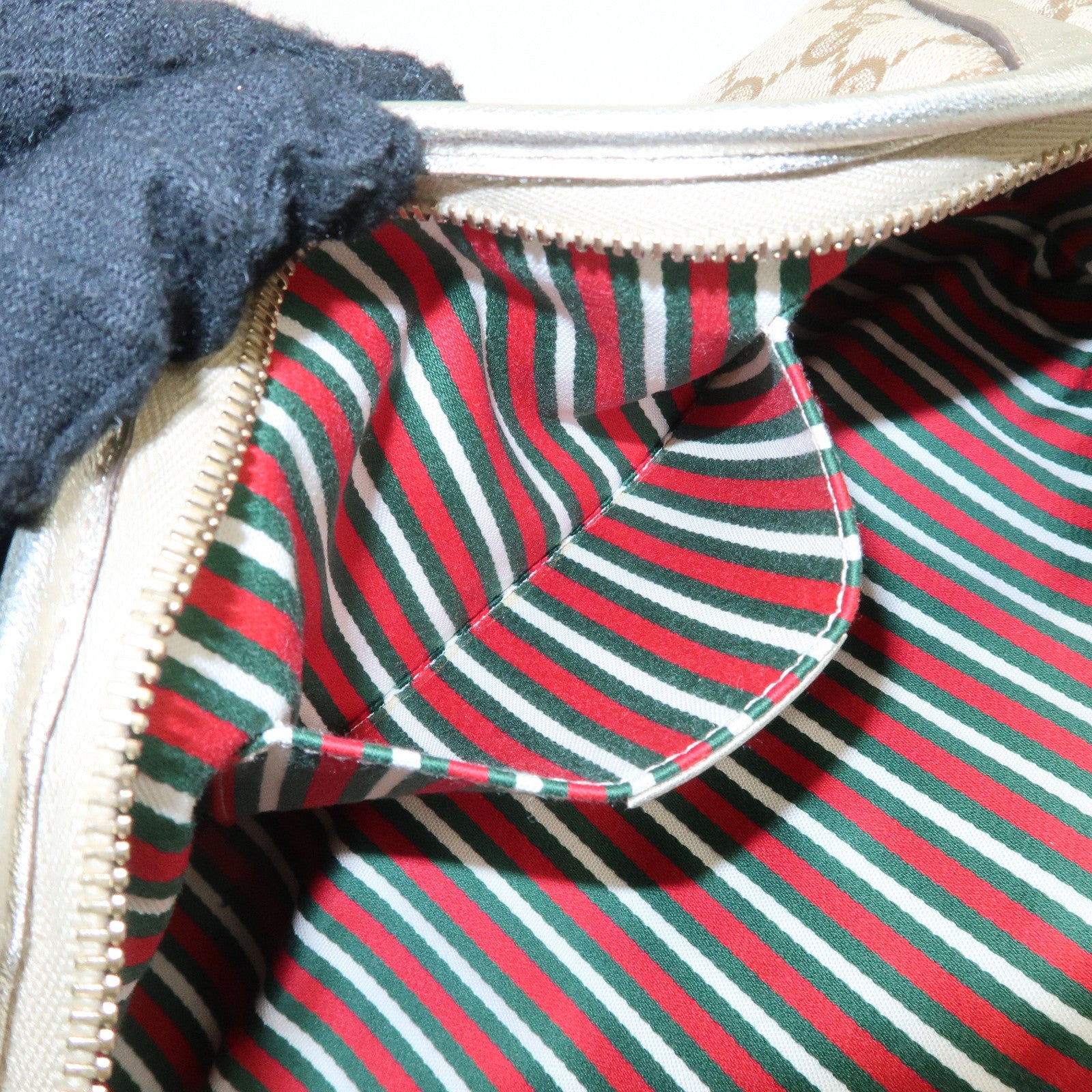 GUCCI Abbey GG Canvas Leather Shoulder Bag Beige Ivory 130939 Used