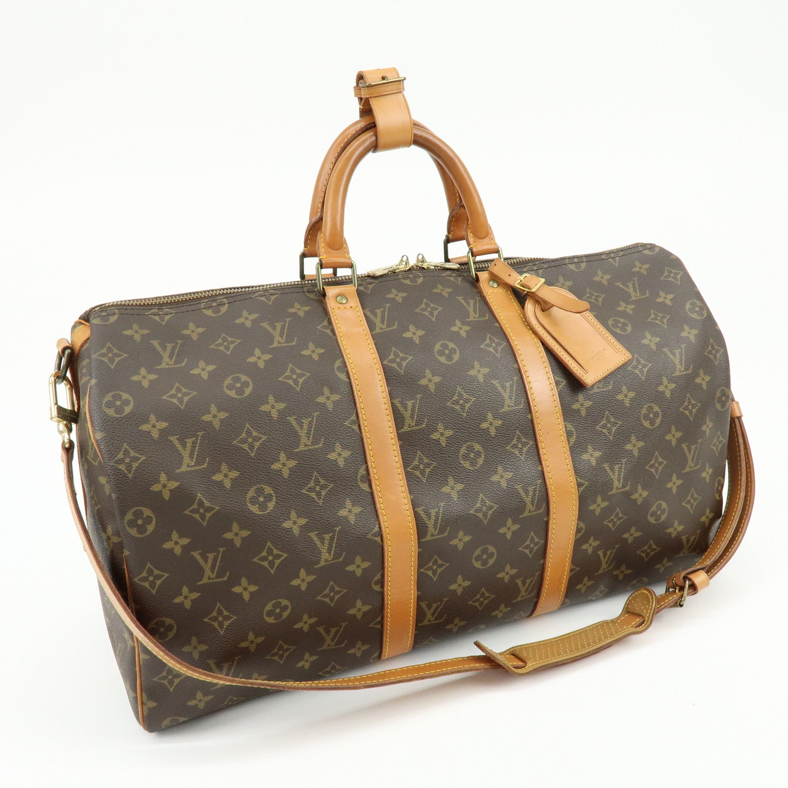 Louis Vuitton Keep All Bandouliere 50 Boston Bag Brown M41416
