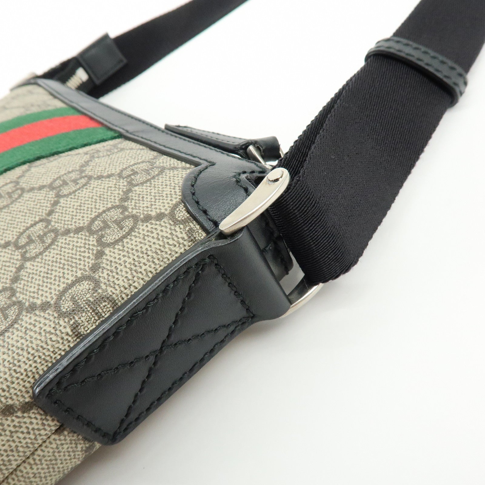 GUCCI Sherry GG Supreme Leather Shoulder Crossbody Bag Beige 471454