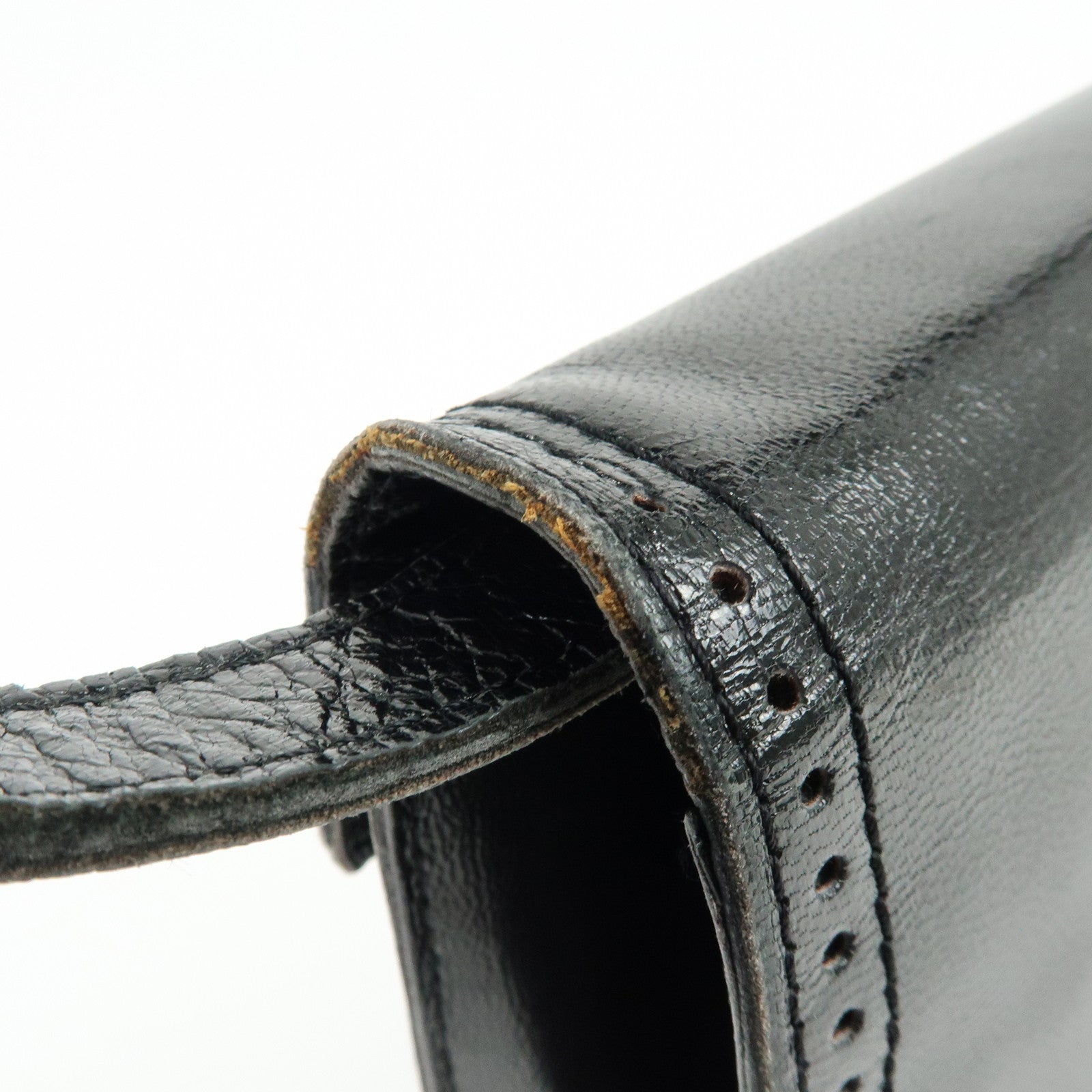 SAINT LAURENT PARIS Leather 2WAY Bag Hand Bag Shoulder Bag Black