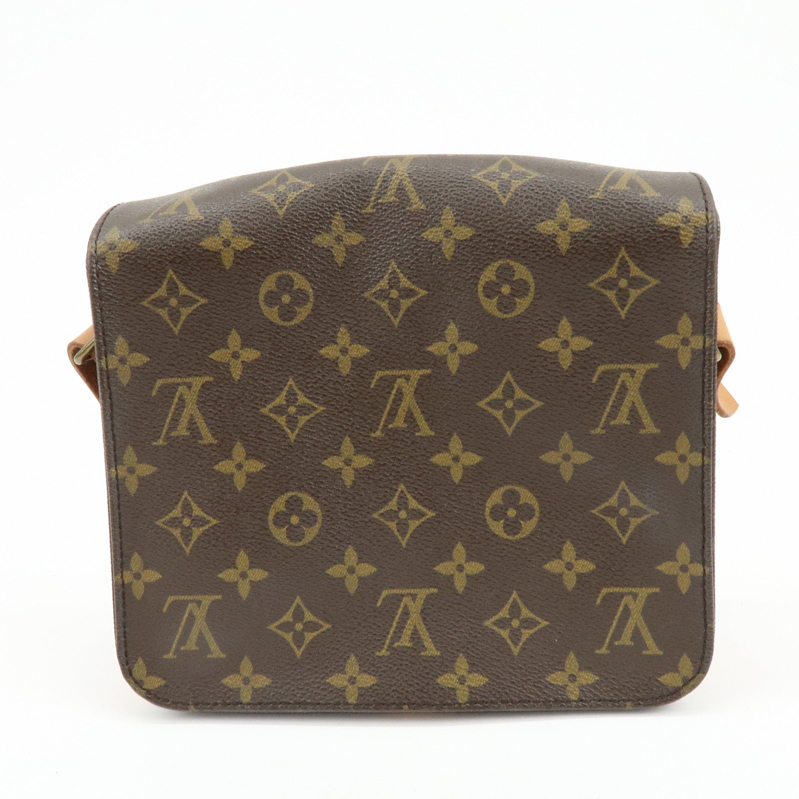 Louis Vuitton Monogram Cartouchiere MM Shoulder Bag Brown M51253