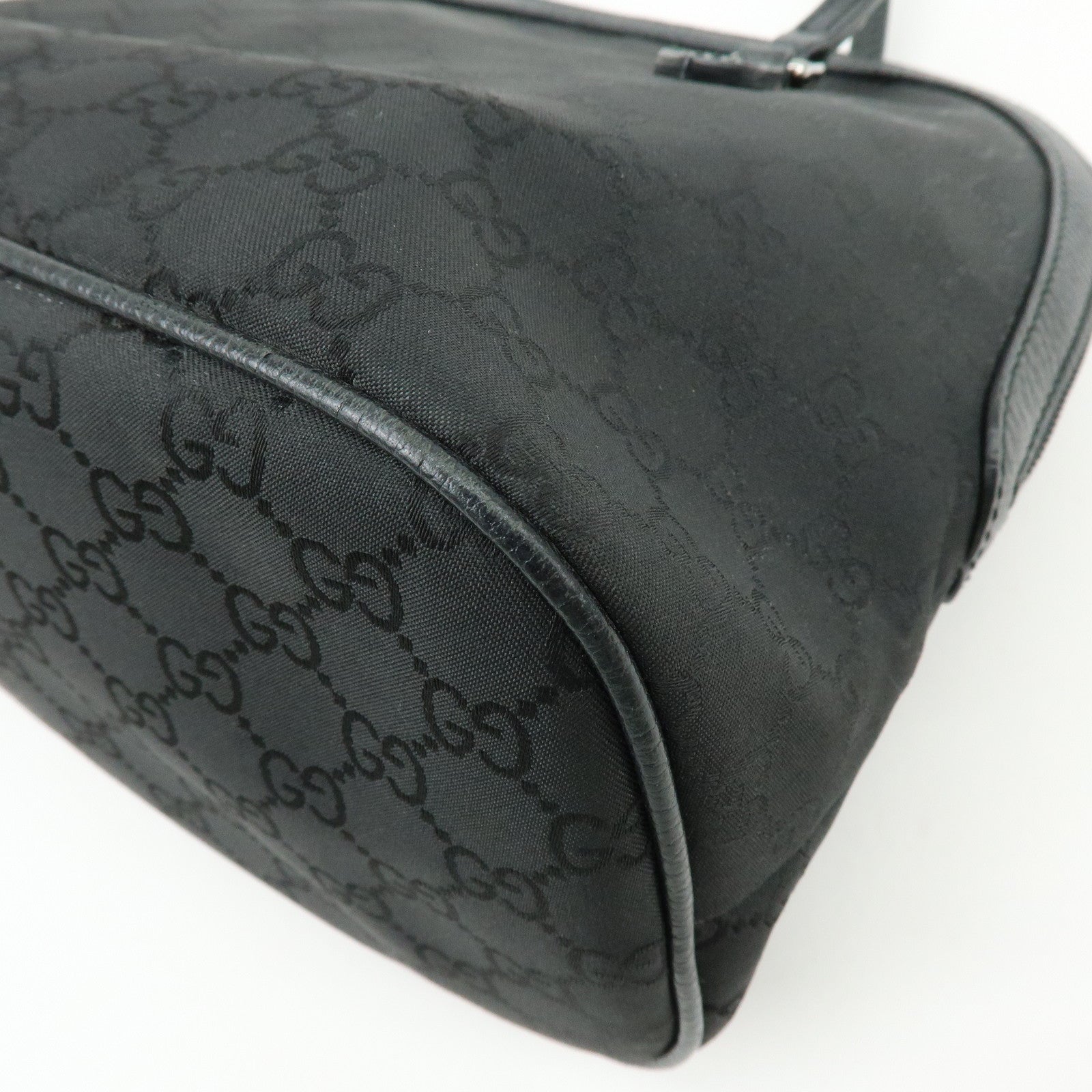 GUCCI GG Nylon Leather 2Way Bag Hand Shoulder Bag Black 420023