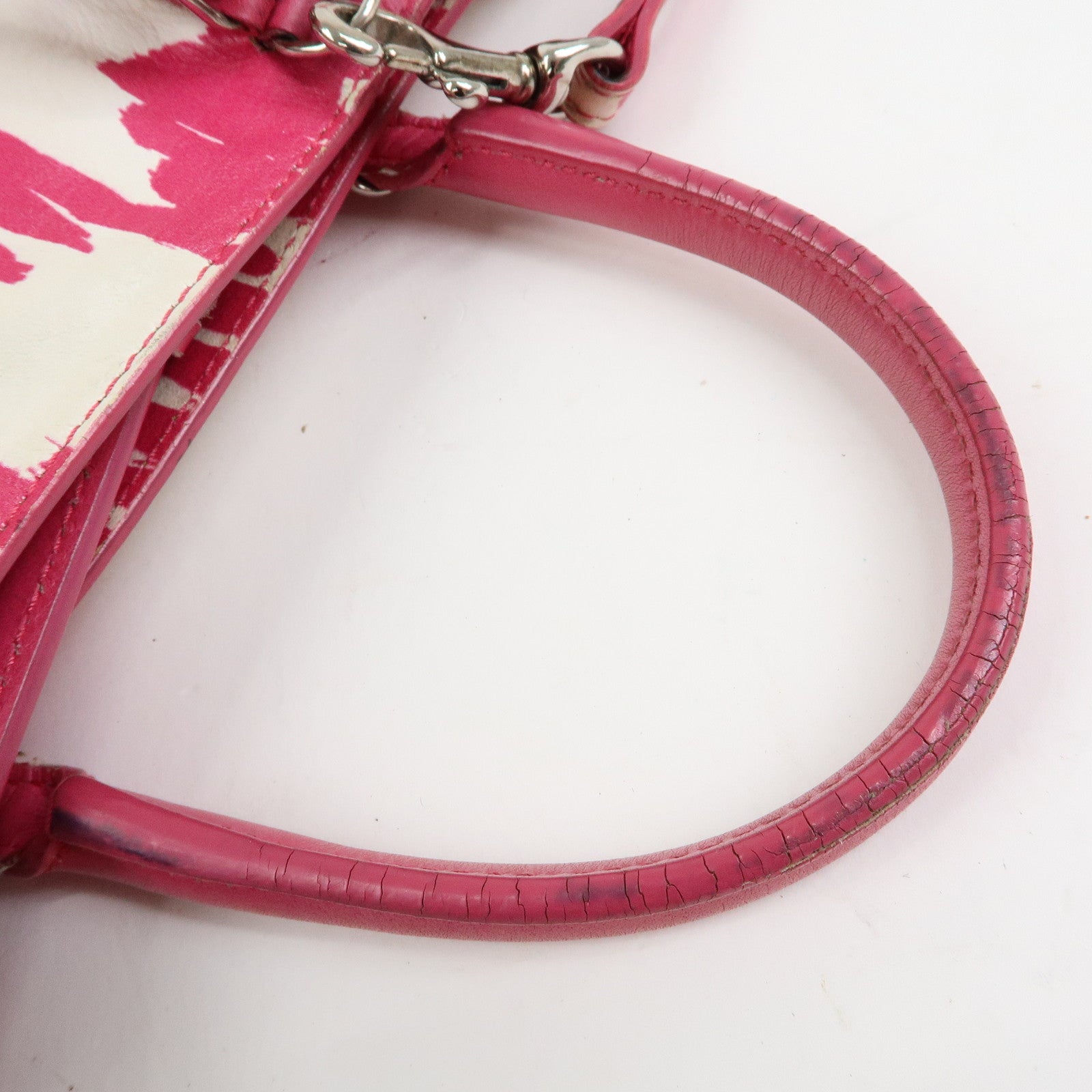 BALENCIAGA Leather Mini Paper 2Way Bag Tote Bag Hand Bag Pink 338585