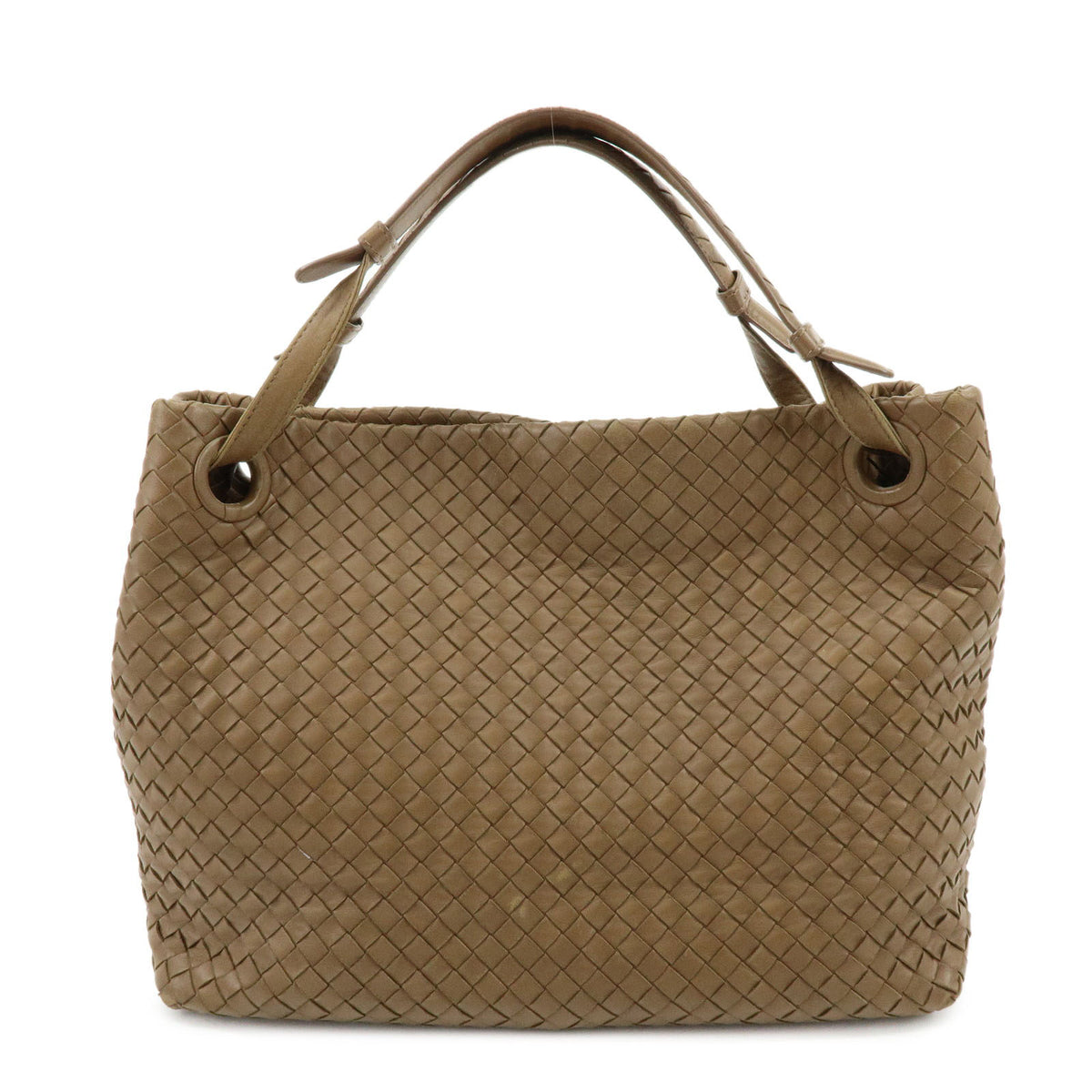 BOTTEGA VENETA Intrecciato Leahter Shoulder Bag Tote Bag Cafe Brown