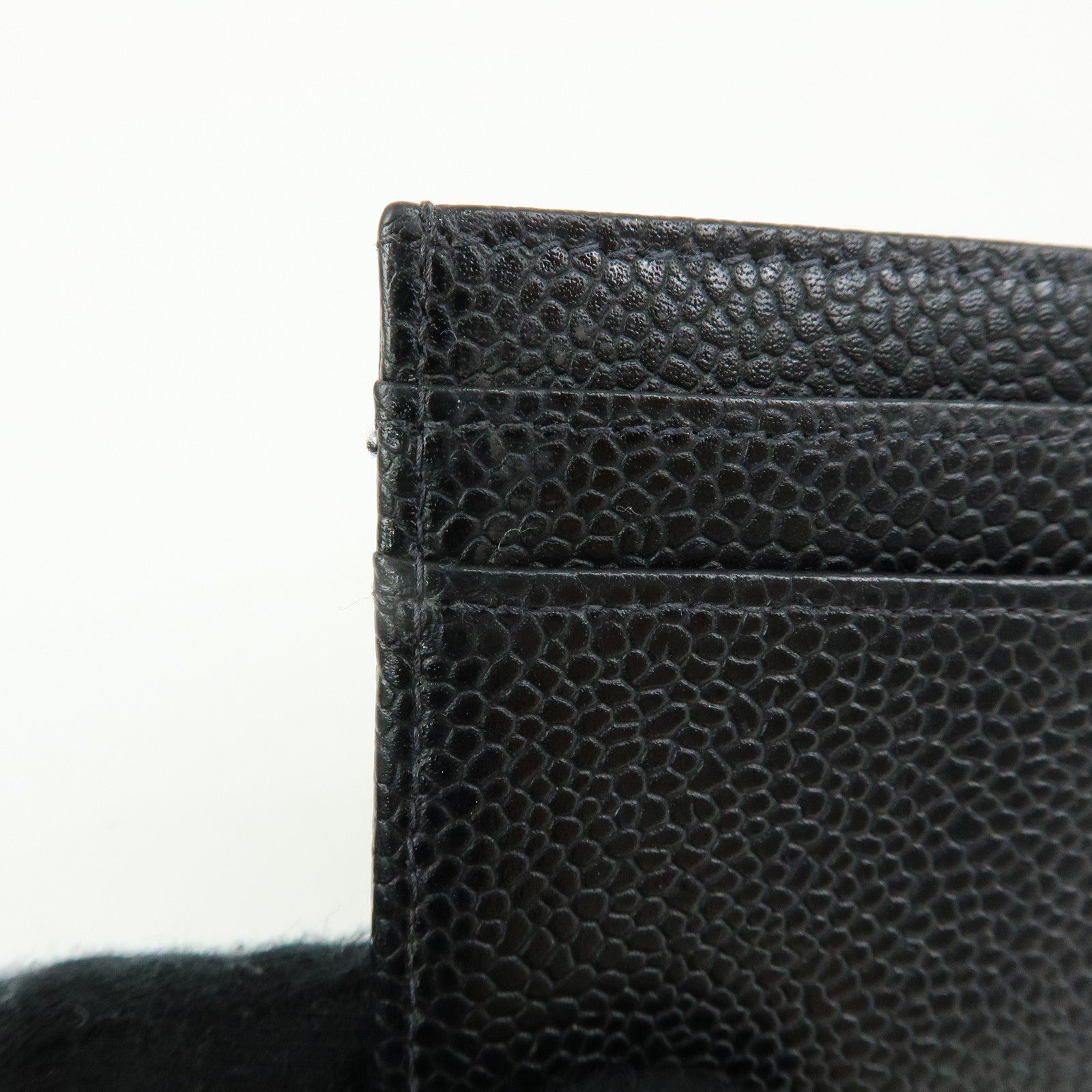 CHANEL COCO Mark Caviarskin Card Case Card Holder Black