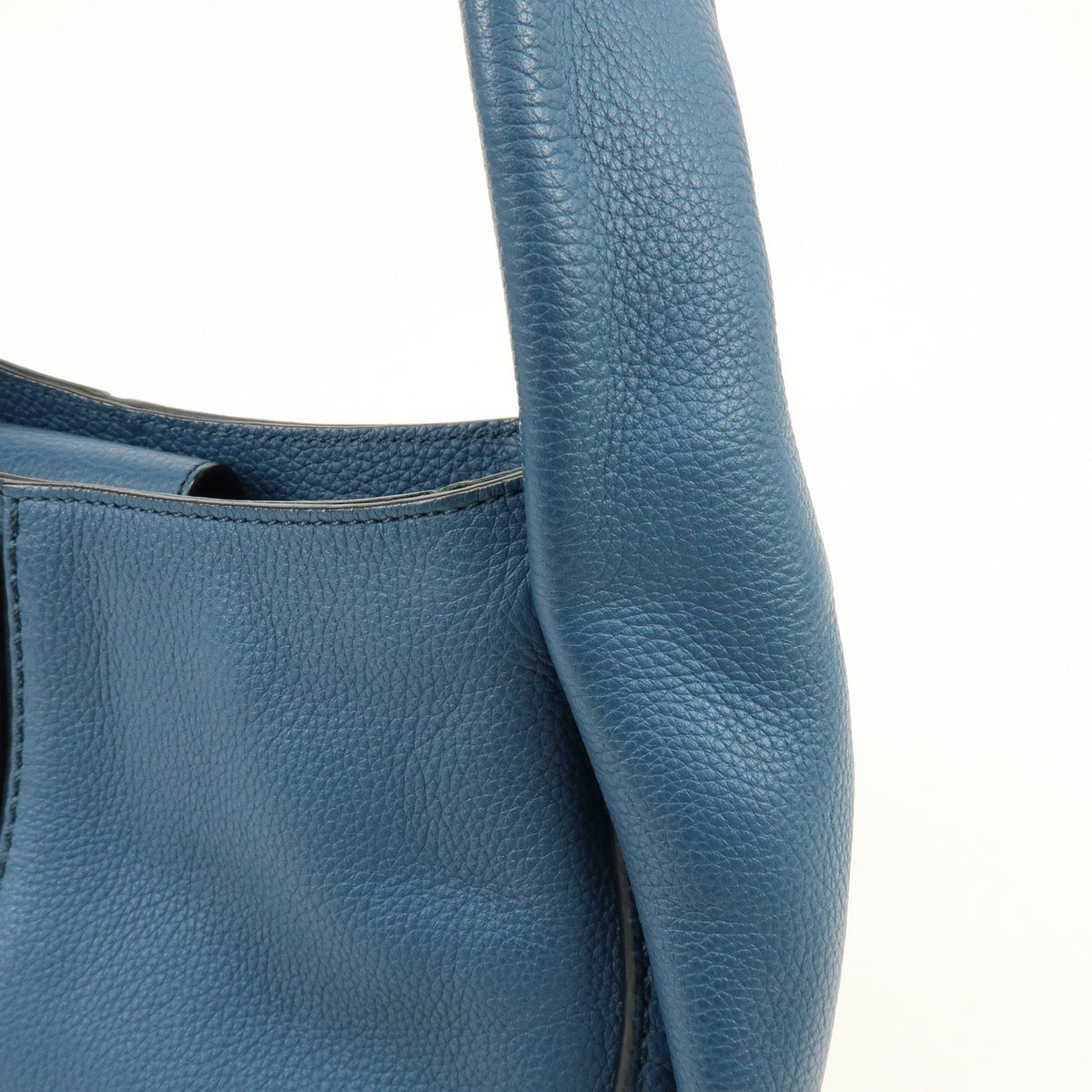 TOD'S Hobo Leather Shoulder Bag Hand Bag Blue