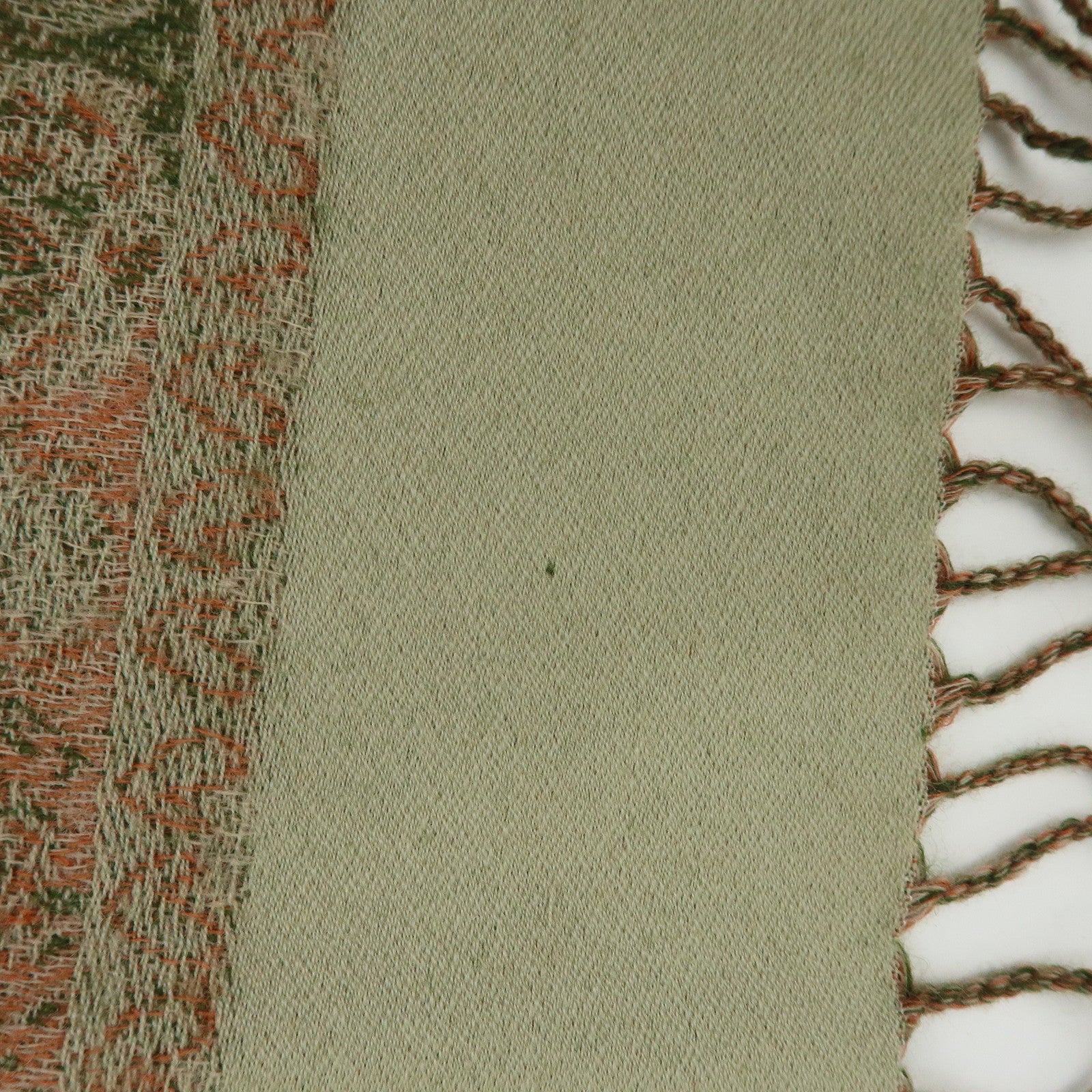 Christian Dior Wool 100% Scarf Paisley Stole Green Coral