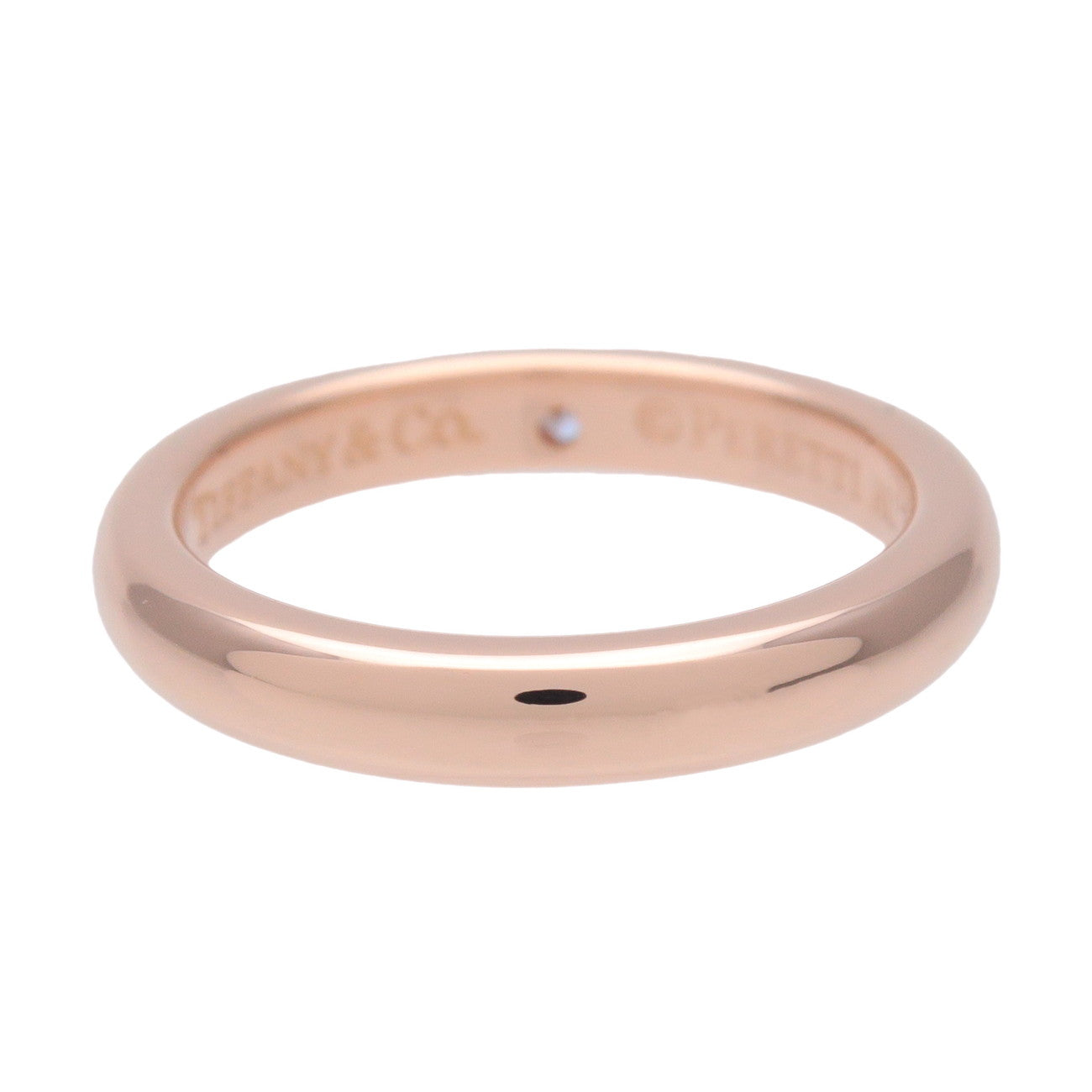 Tiffany & Co Stacking Band 1P Diamond Ring K18 750PG Rose Gold US3.5