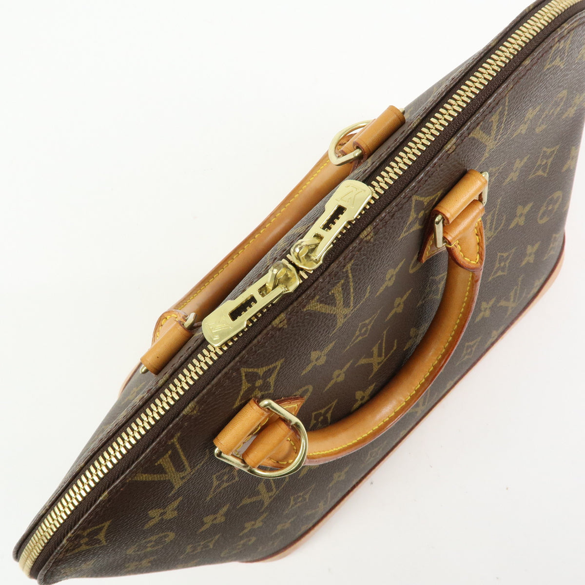 Louis Vuitton Monogram Alma PM Canvas Leather Hand Bag Brown M51130