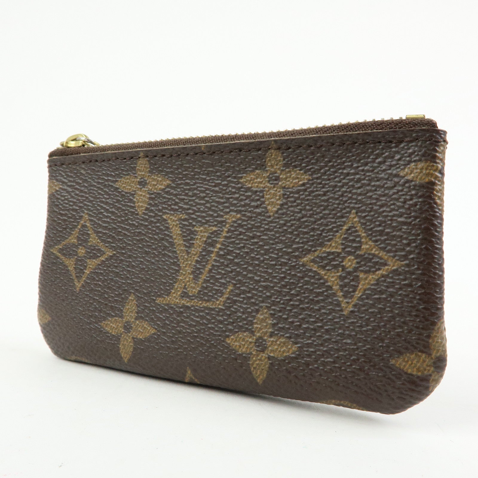 Louis Vuitton Monogram Pochette Cles Coin Case Key Case Brown M62650