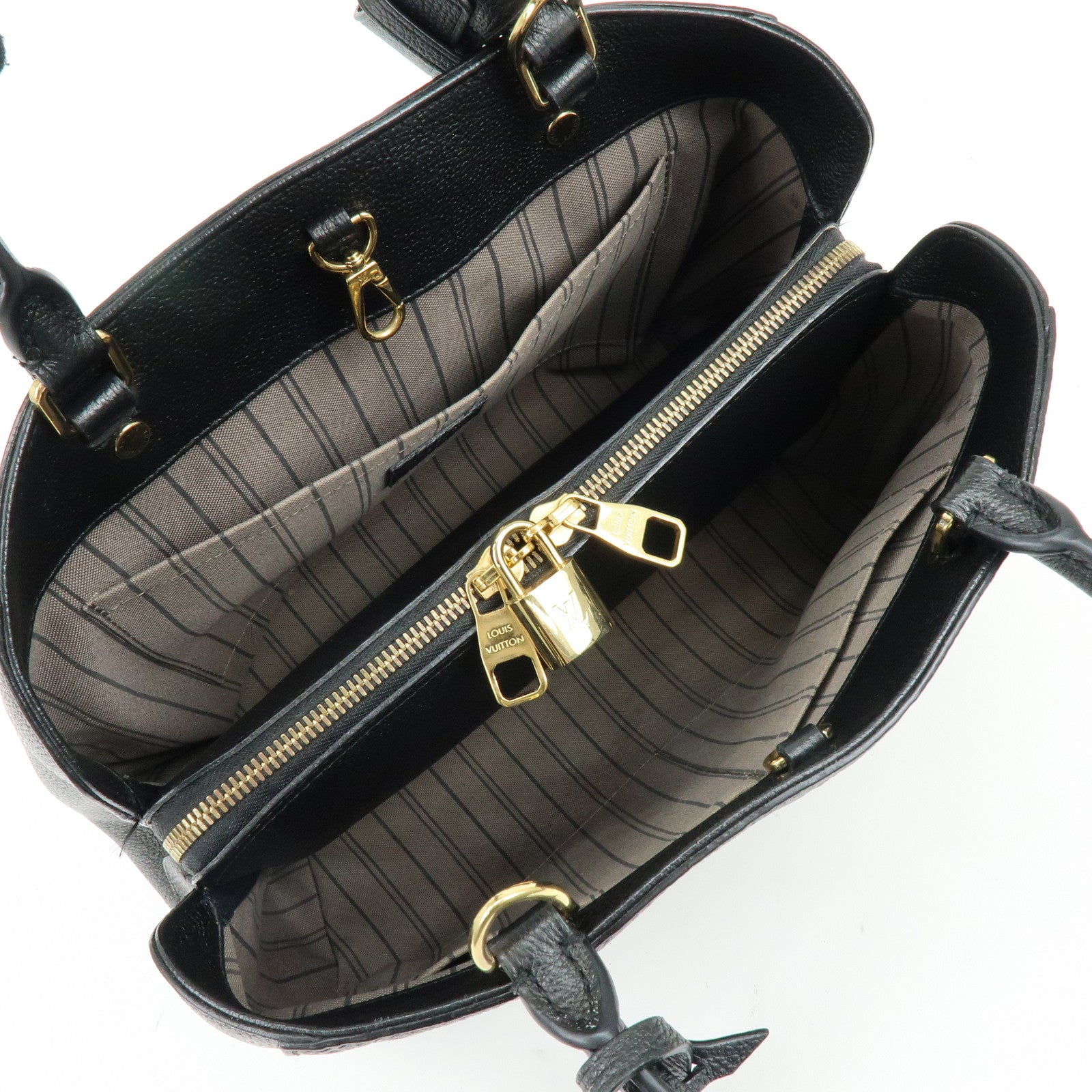 Louis Vuitton Monogram Empreinte Montaigne MM 2Way Hand Bag Noir M41048