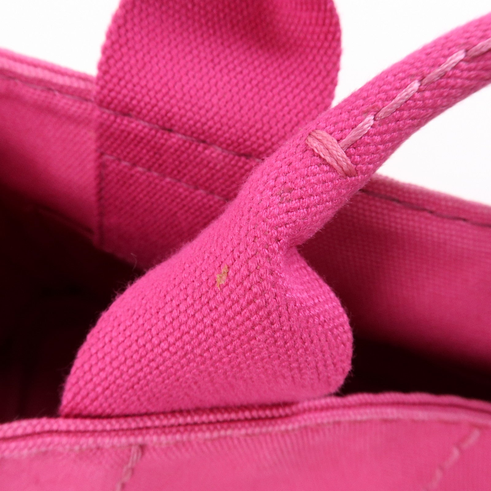 PRADA Triangle Logo Canapa Mini Canvas 2Way Hand Bag Pink B2439G