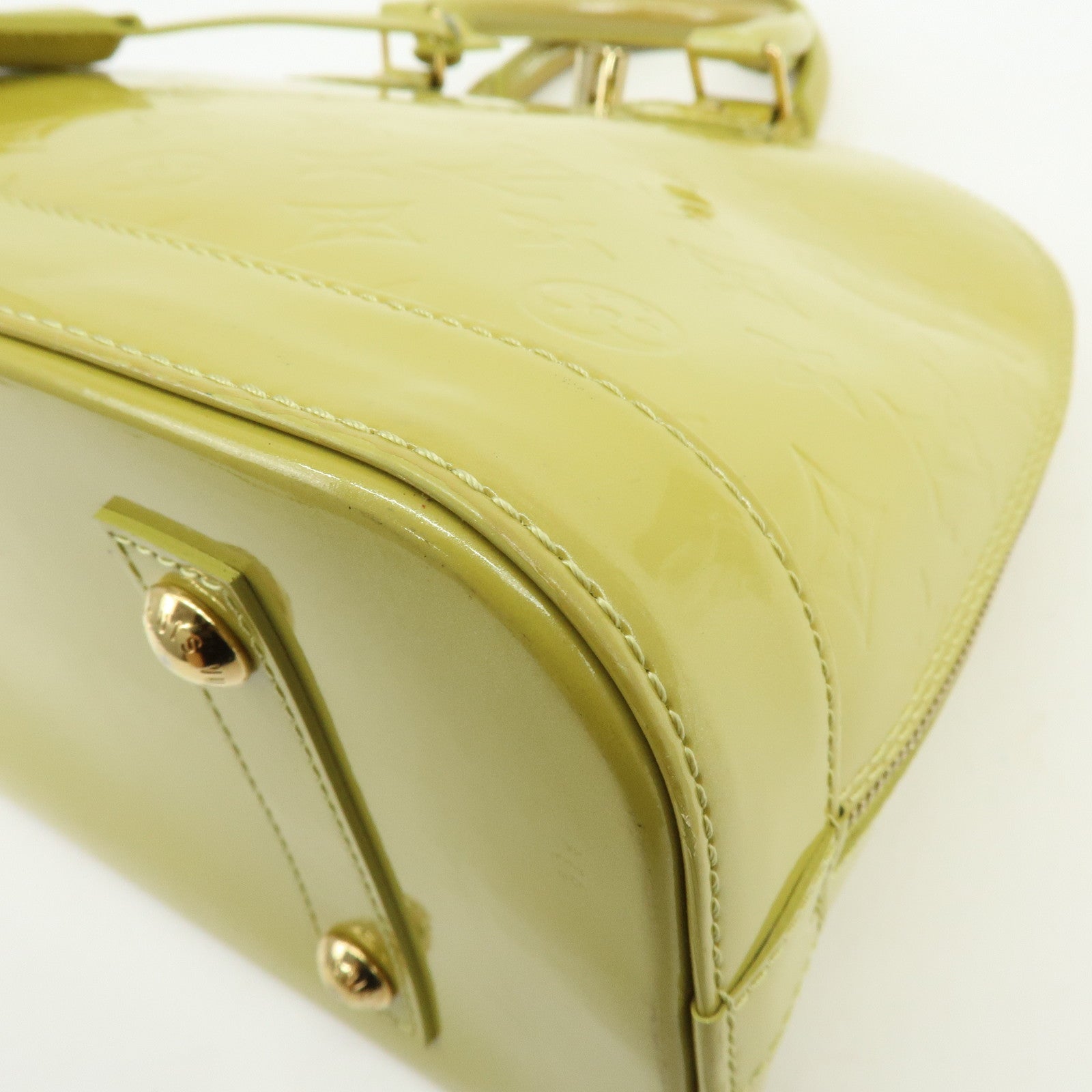 Louis Vuitton Monogram Vernis Alma PM Hand Bag Vert Impression M91615