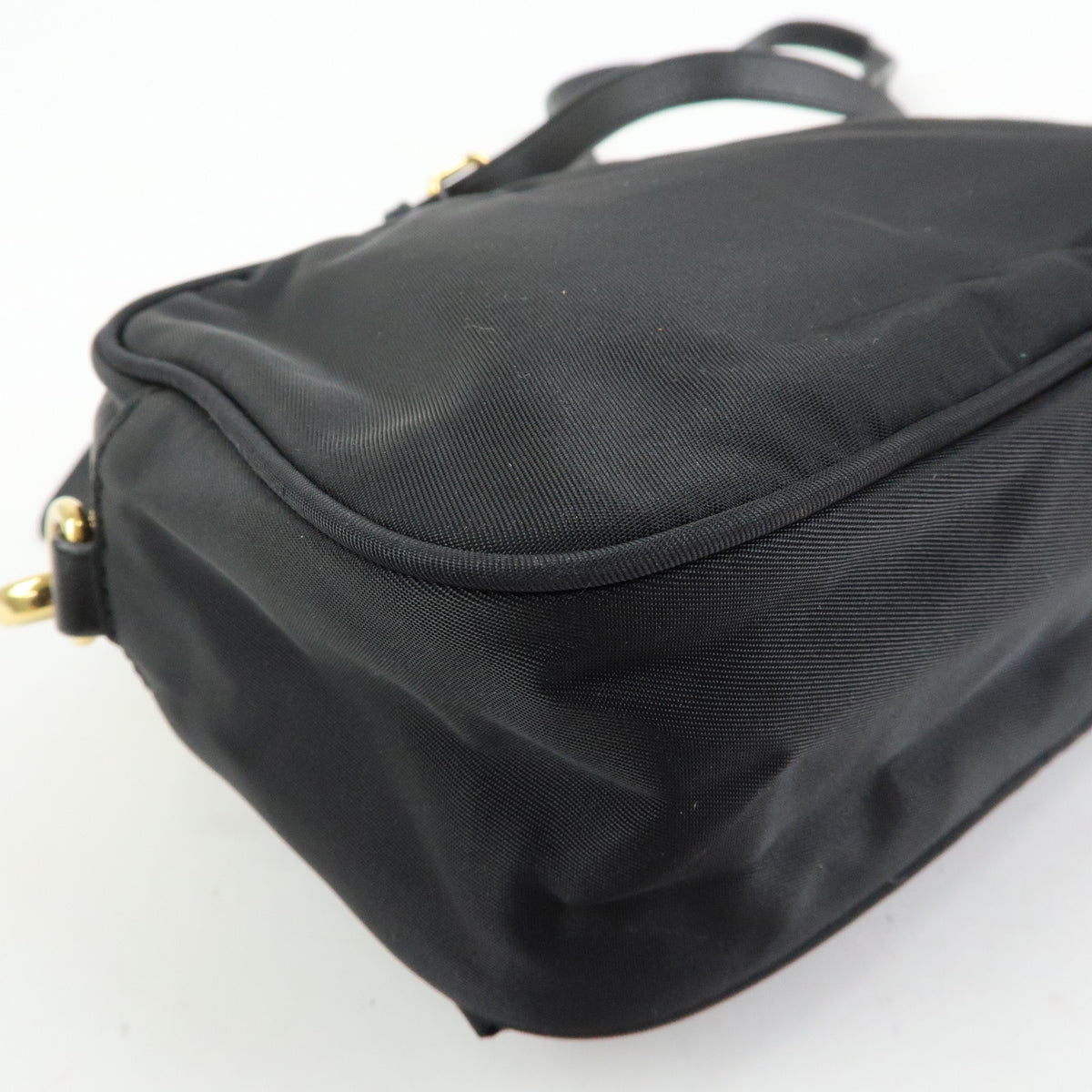 PRADA Nylon Leather Mini Shoulder Bag Crossbody Bag Black