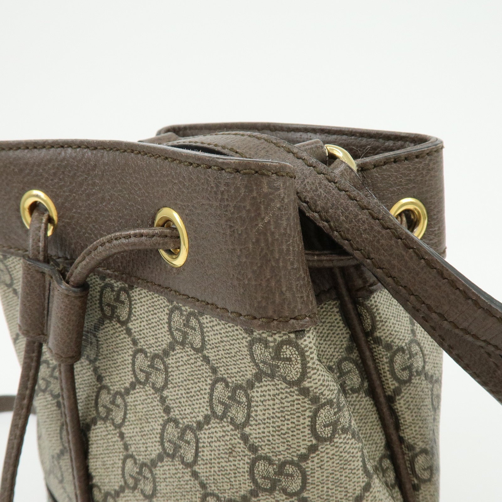 GUCCI Ophidia Sherry GG Supreme Leather Mini Bucket Bag 550620