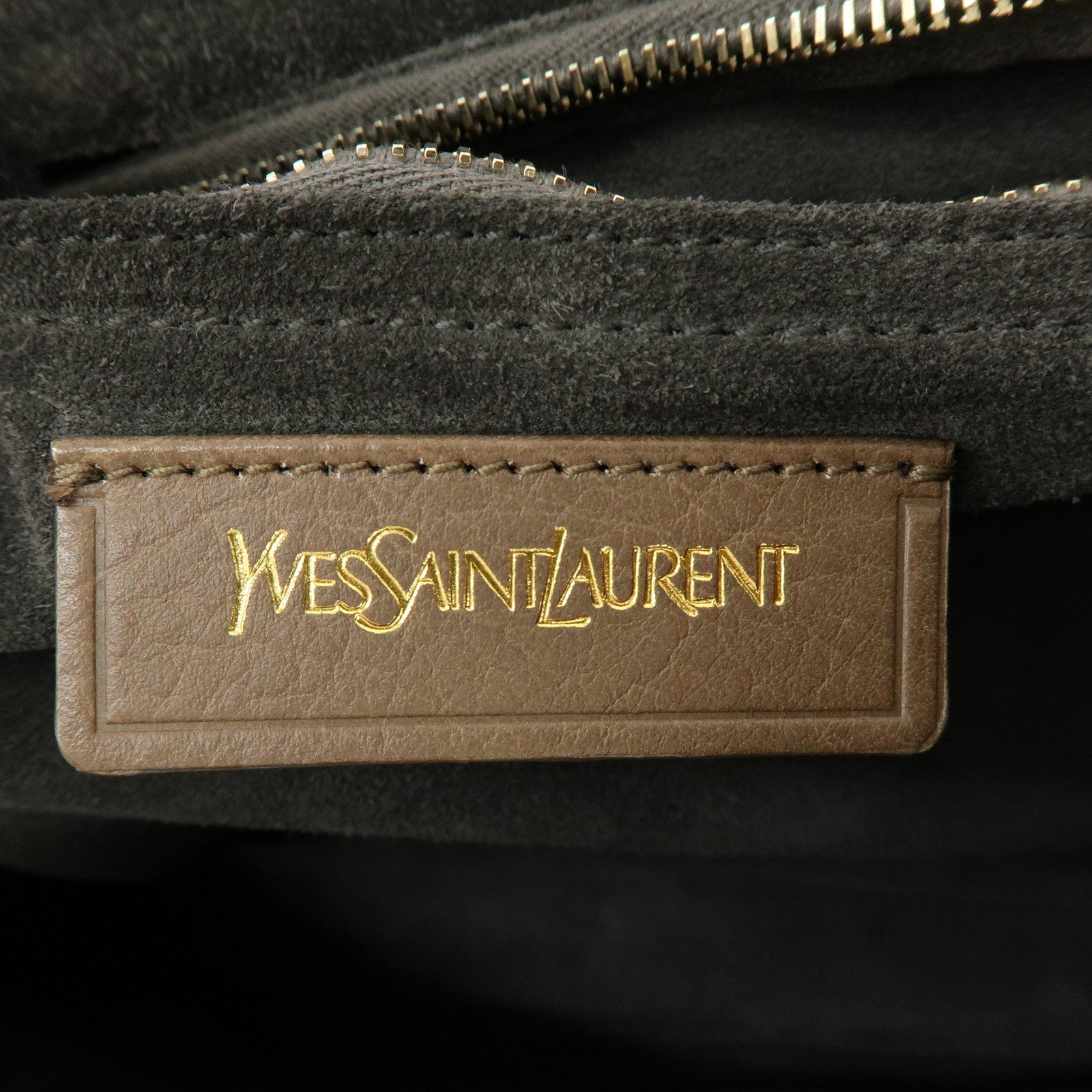 SAINT LAURENT PARIS Baby Cabas Leather Hand Bag Boudreaux Beige