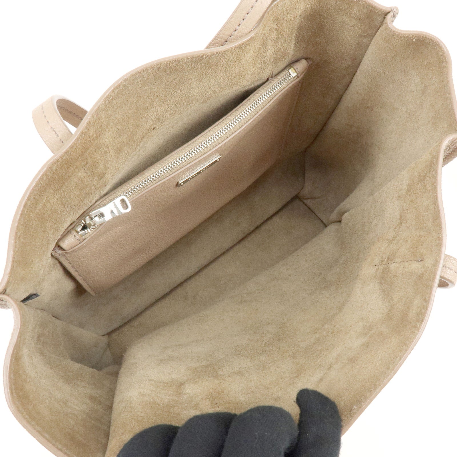 MIU MIU Madras Leather Tote Bag Shoulder Bag Beige RR2012