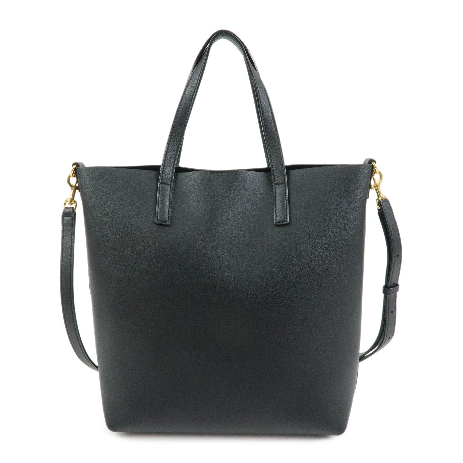 SAINT LAURENT PARIS Leather Toy Shopping Bag 2Way Bag Black GUE600307