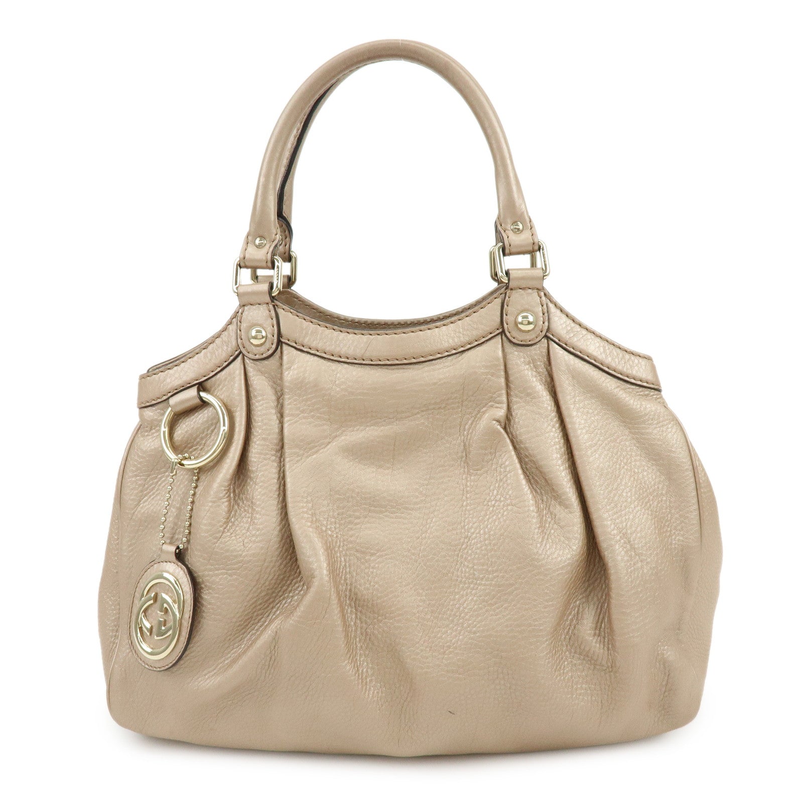 GUCCI Sukey Interlocking G GG Leather Tote Bag Hand Bag Pink 211944