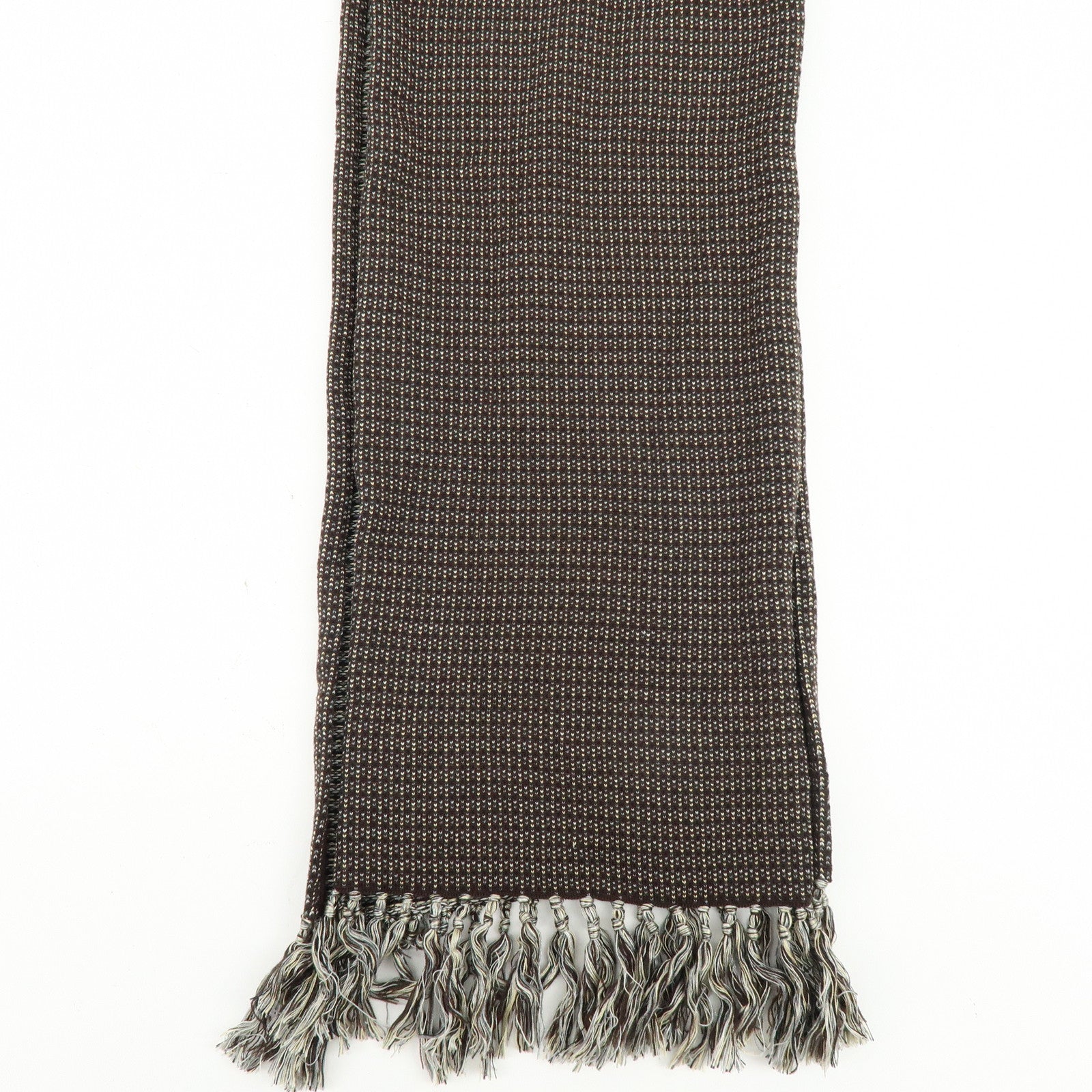 Louis Vuitton Taiga Takahashi Wool Silk Scarf Stole Dark Brown