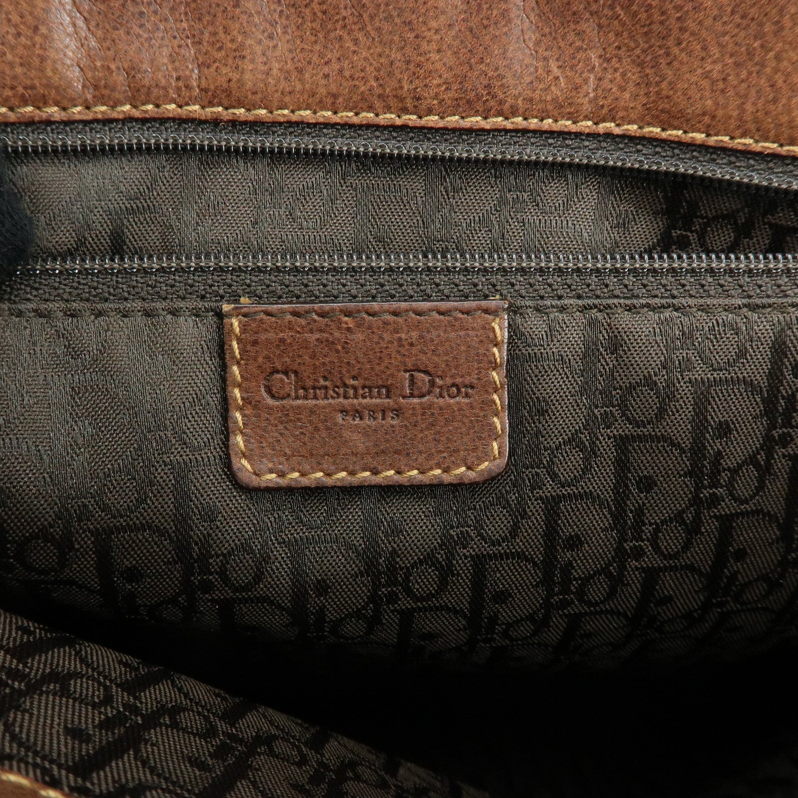 Christian Dior Street Chic Denim Leather Shoulder Bag Indigo Blue Brown